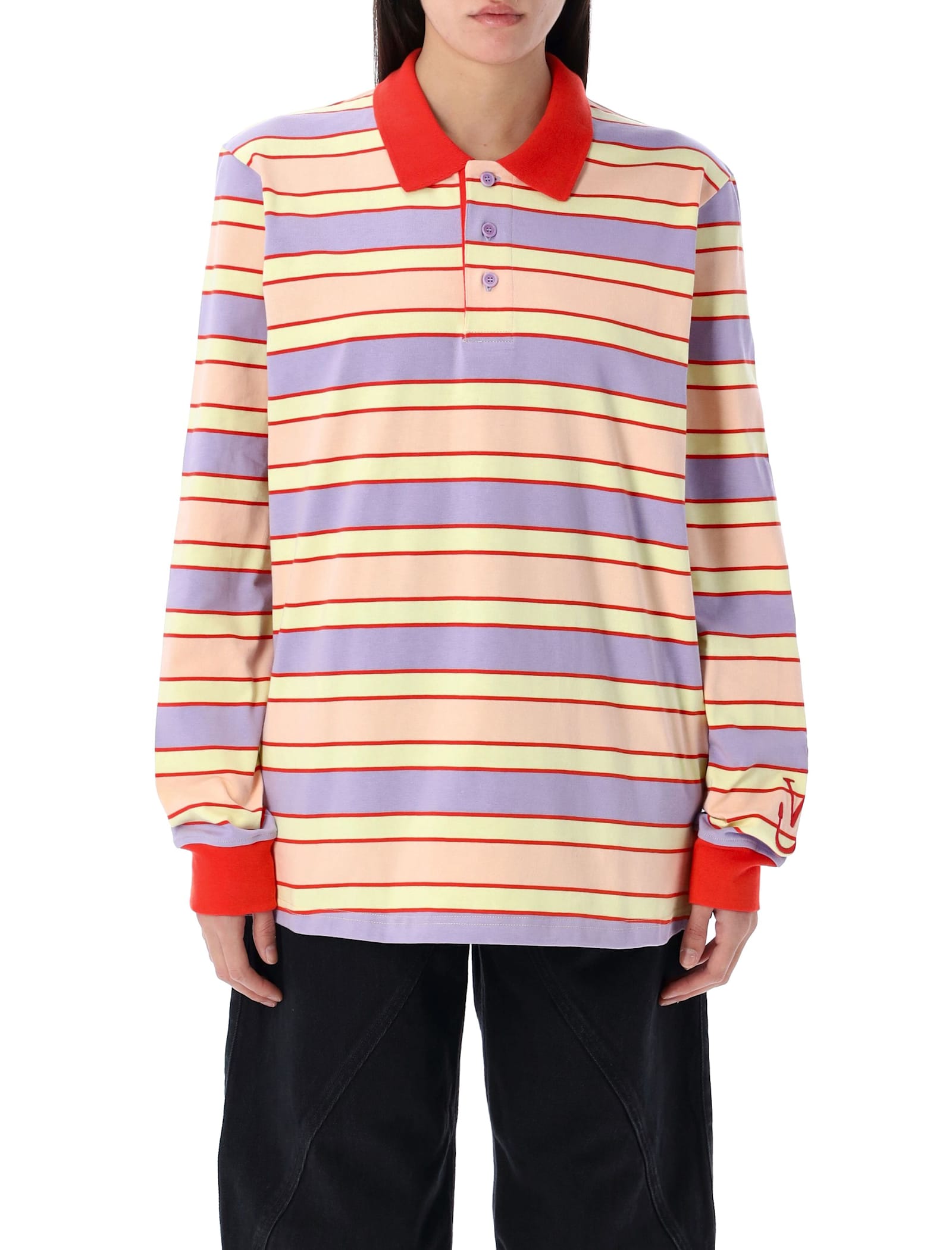 J.W. Anderson J. W. Anderson Contrast Trim Striped Polo Top