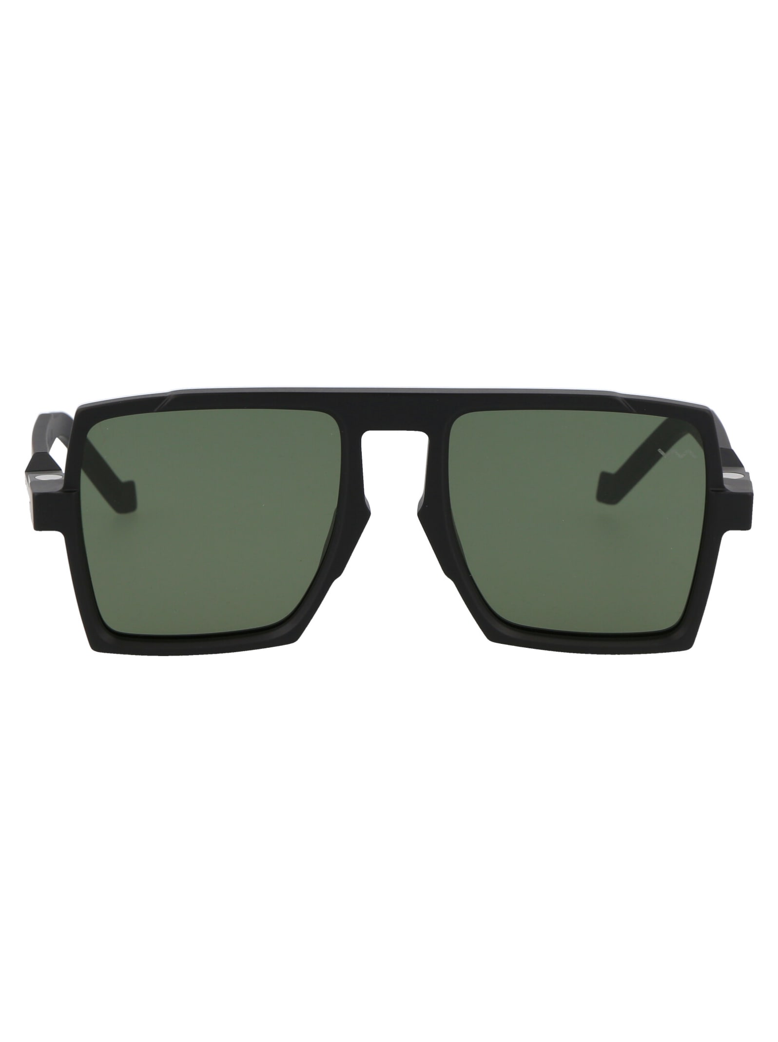 Shop Vava Bl0026 Sunglasses In Matte Black|black Flex Hinges|green Lenses