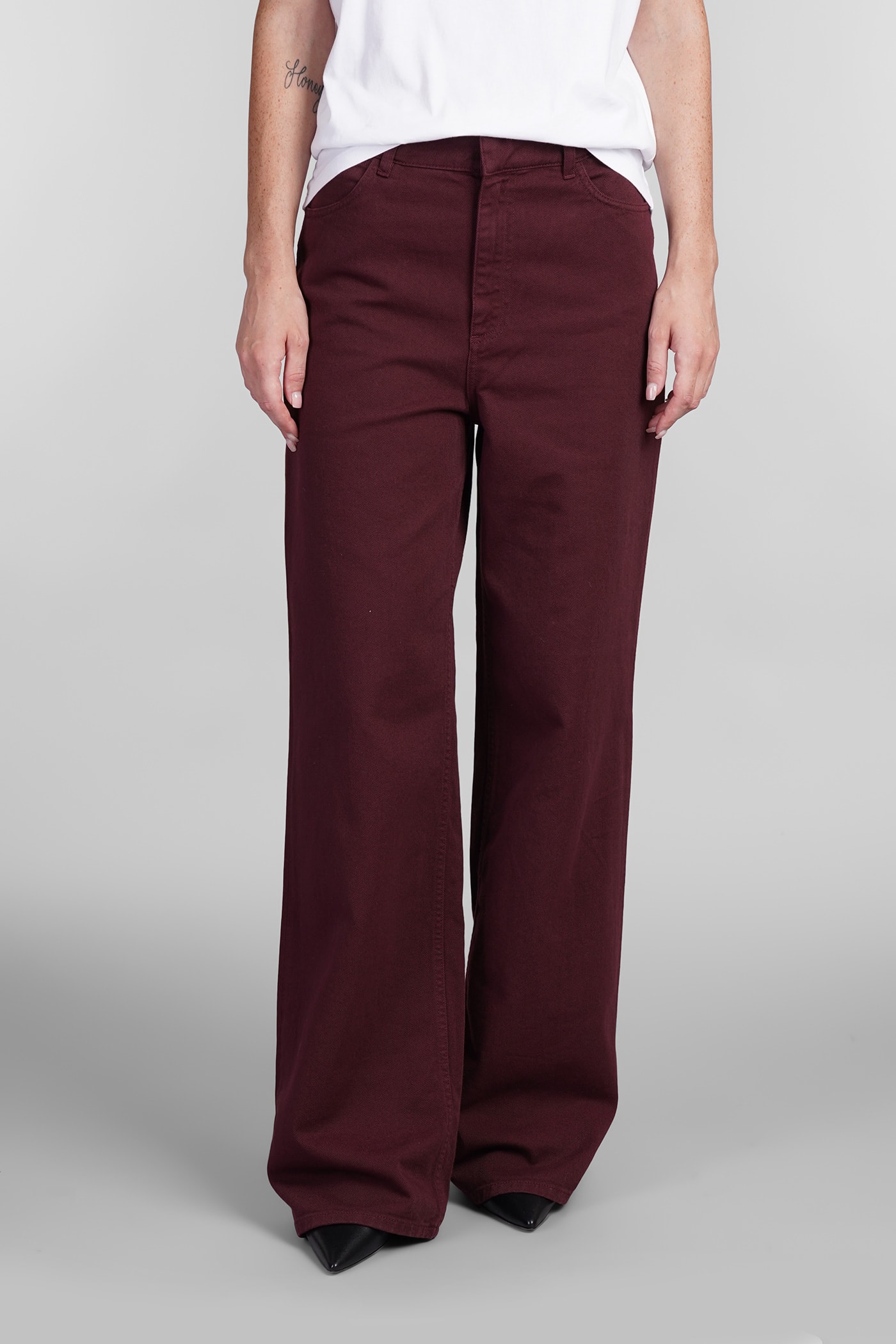 Jeans In Bordeaux Cotton