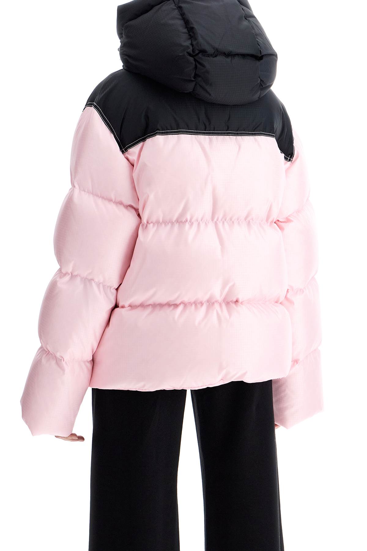 Shop Off-white Oversized Down Jacket With In Chalk Pink - Black (pink)