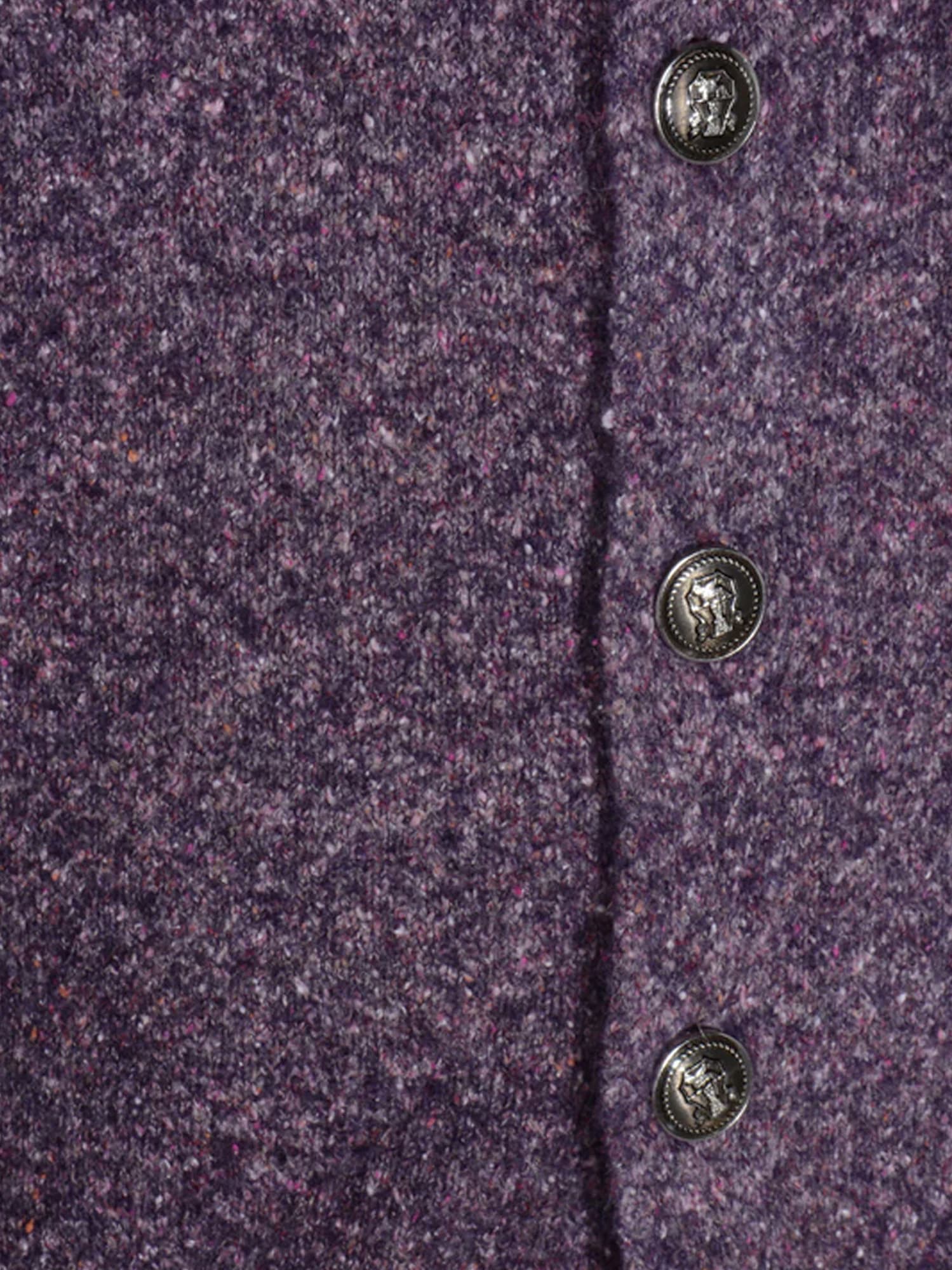 Brunello Cucinelli V-neck Long Sleeve Sweater With Ribbed Cuffs And Hem In Purple