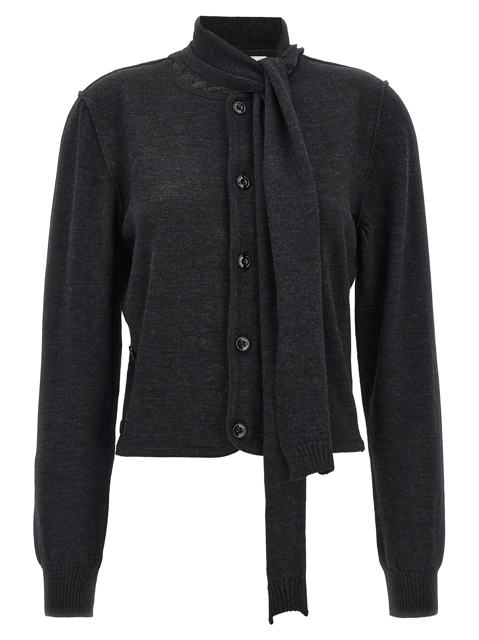 Lemaire Twisted Cardigan In Gray
