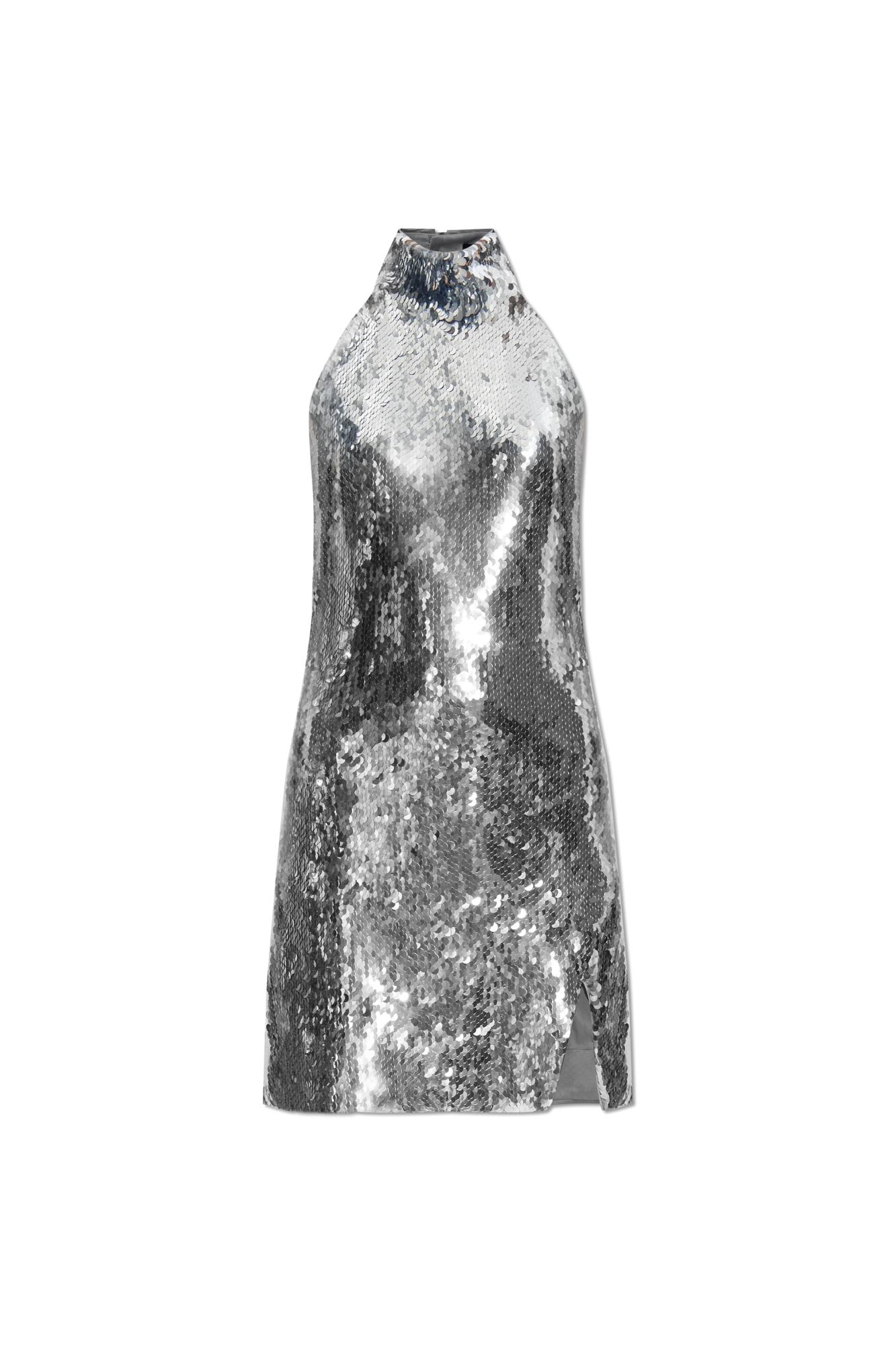 Balmain Sequin Dress In Metallic