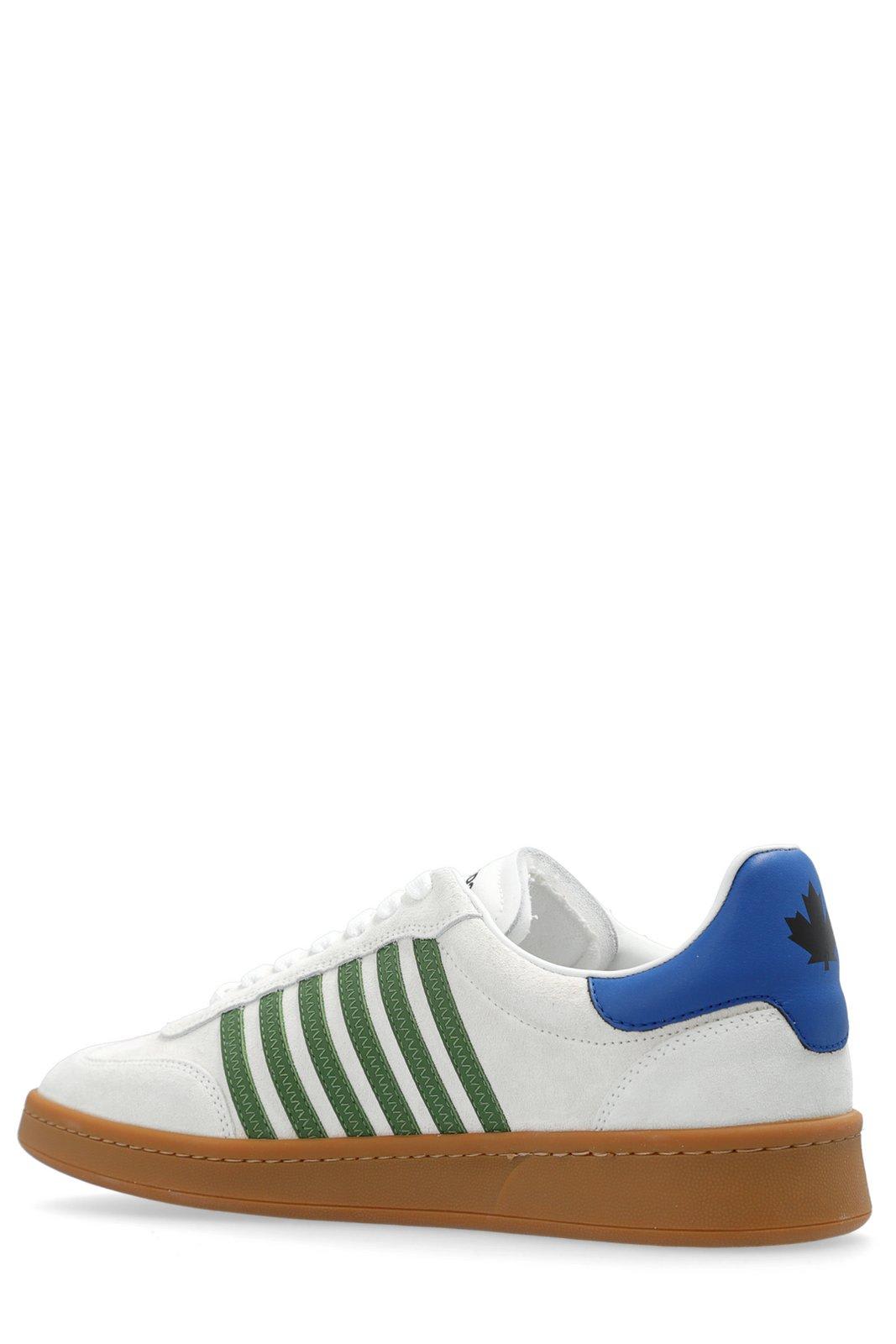 Shop Dsquared2 Stripe Pattern Low-top Sneakers In Bianco+verde+azzurro