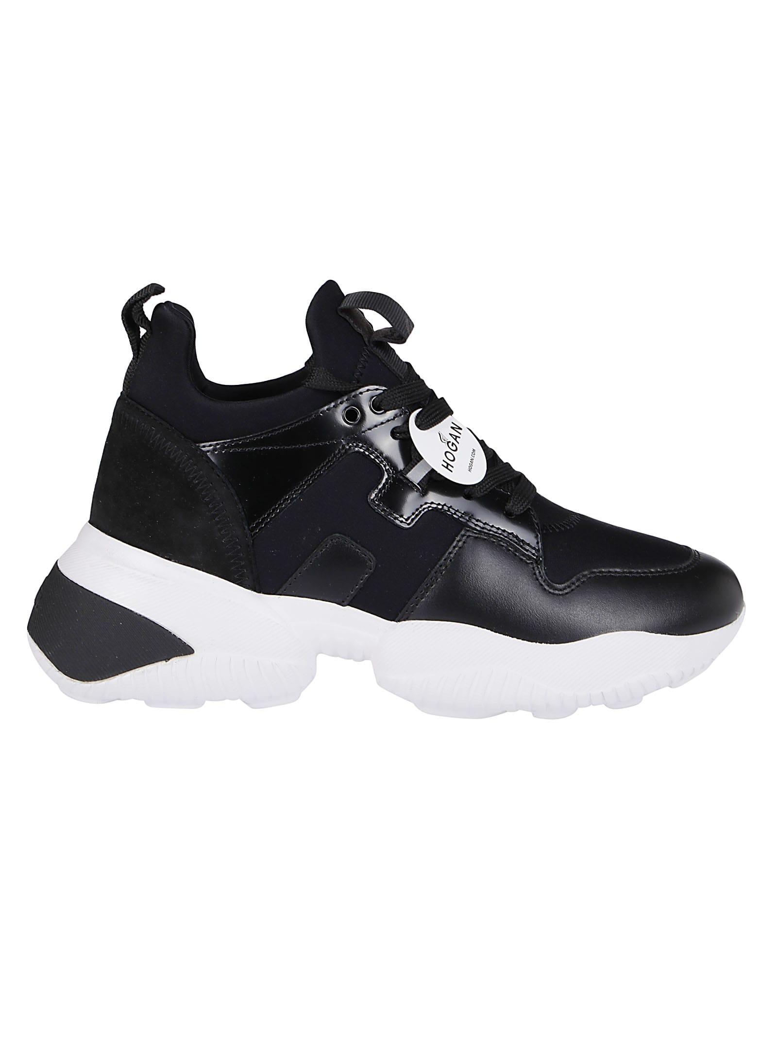 Hogan Black Leather Interaction Sneakers