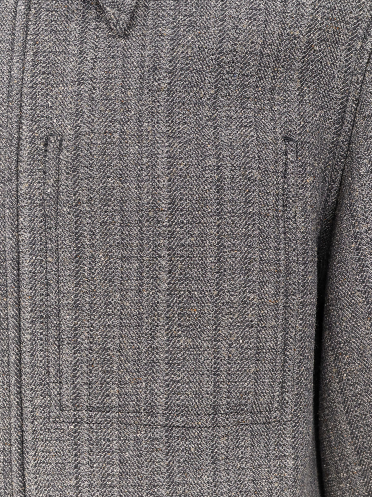 Ami Alexandre Mattiussi Ami Paris Herringbone Overshirt In Gray