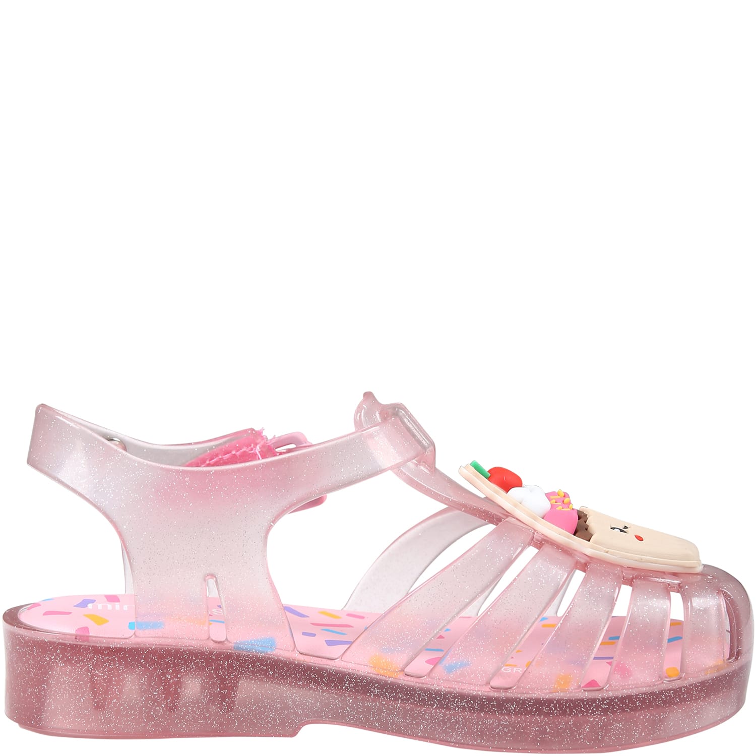 Melissa Kids' Pink Sandals For Girl With Cupcake