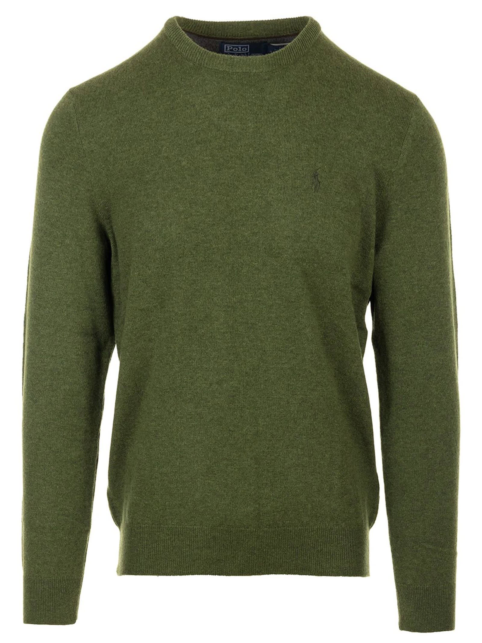 Shop Ralph Lauren Green Wool Sweater