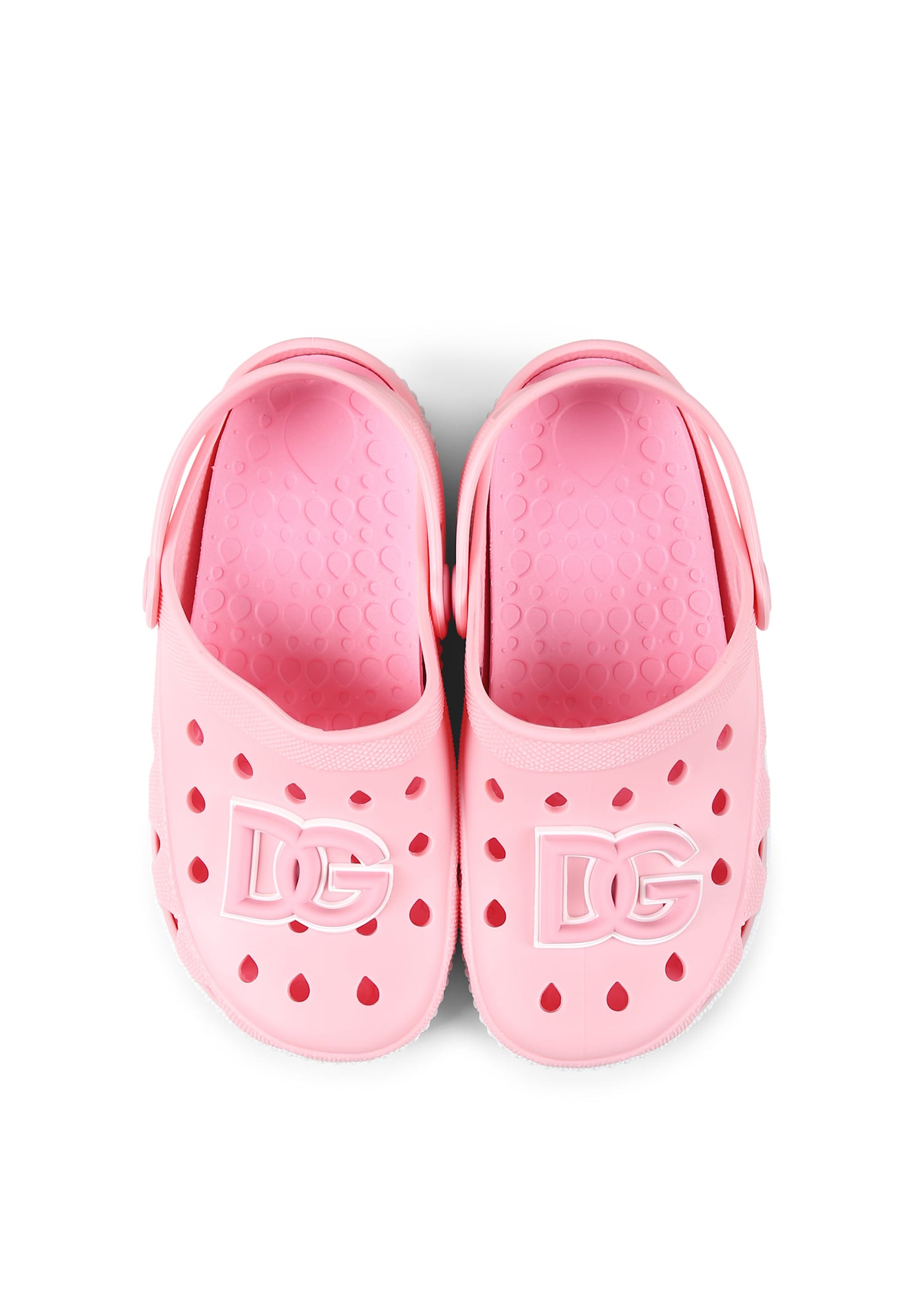 Shop Dolce & Gabbana Pink Mules For Girl With Logo Dg