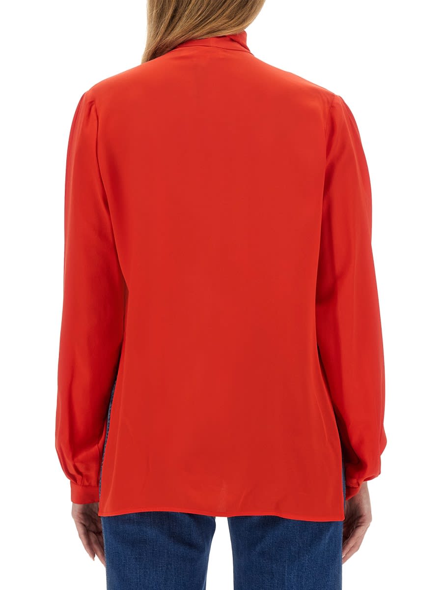 Shop Victoria Beckham Blouse With Bow In Red