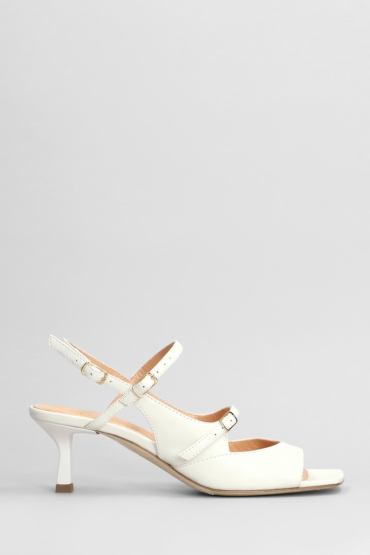 Sandals In White Leather