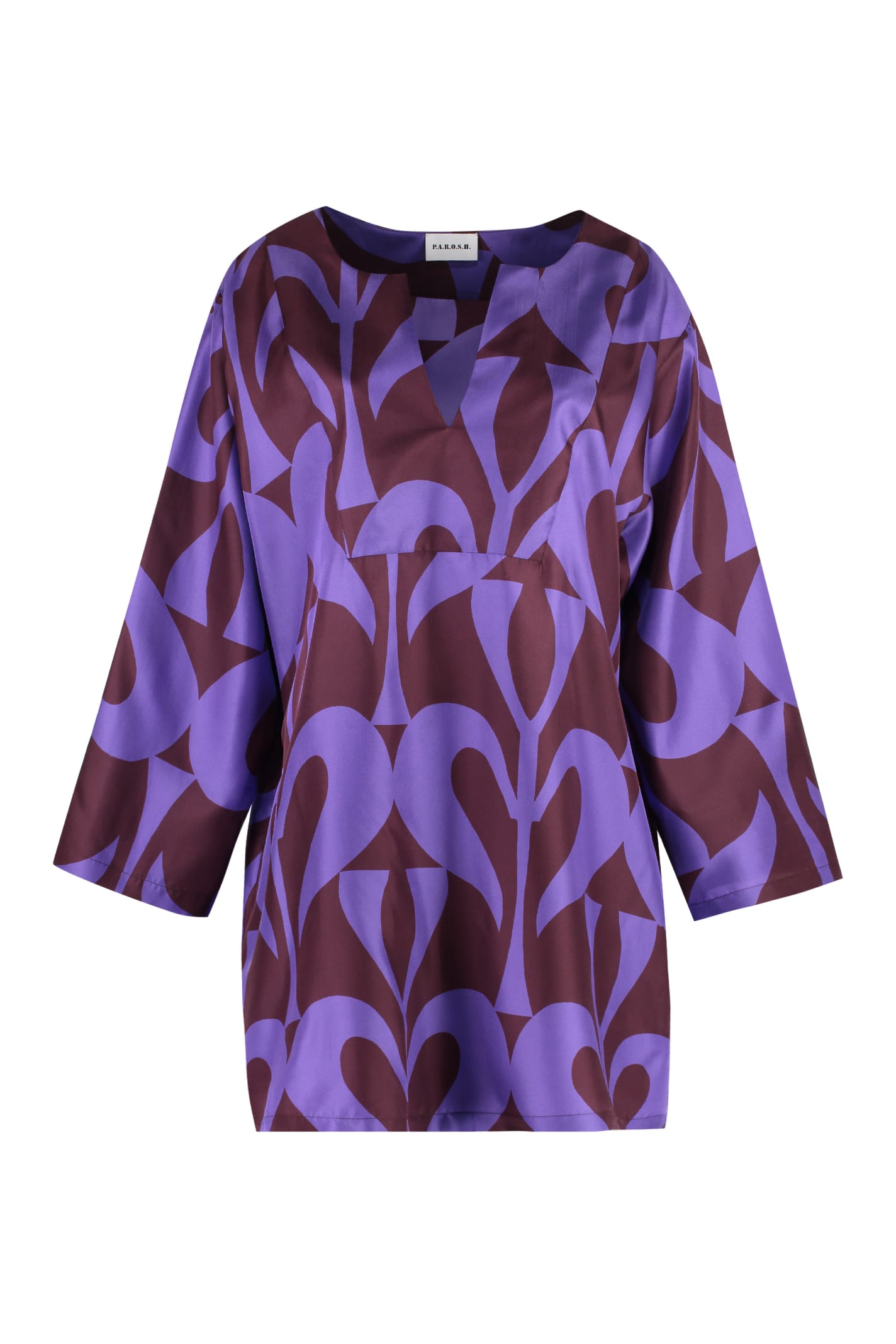 Shop P.a.r.o.s.h Silk Mini Dress In Purple