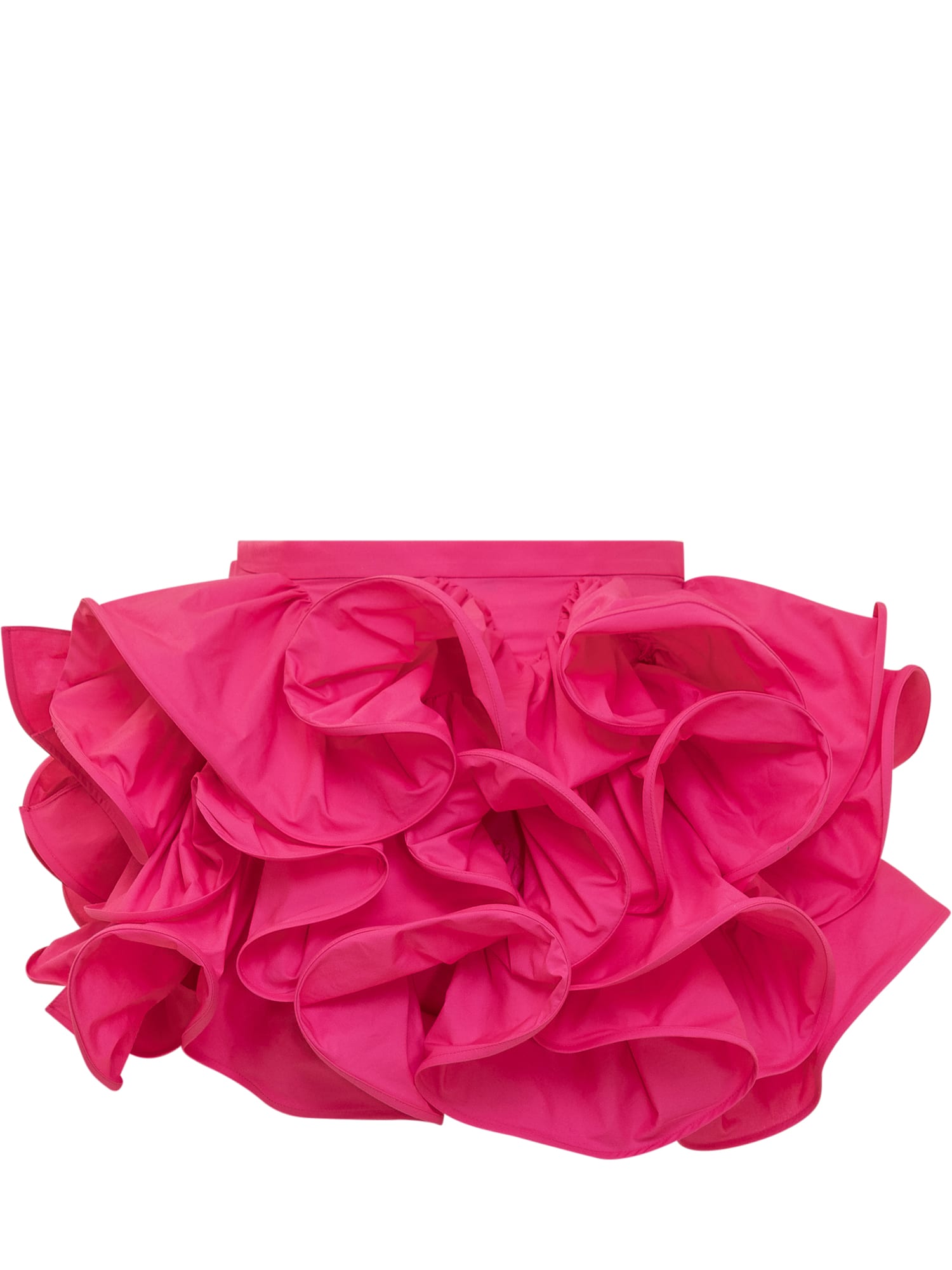 Shop Rochas Multi Ruffles Shorts In Bright Pink