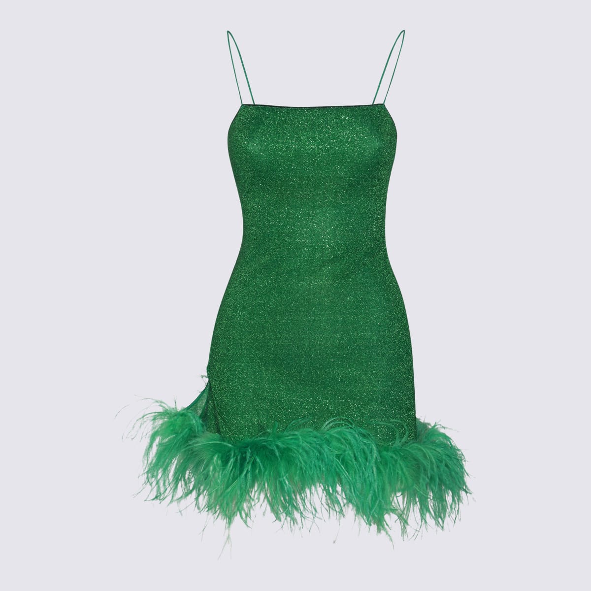 Green Lurex Stretch Lumiere Mini Dress