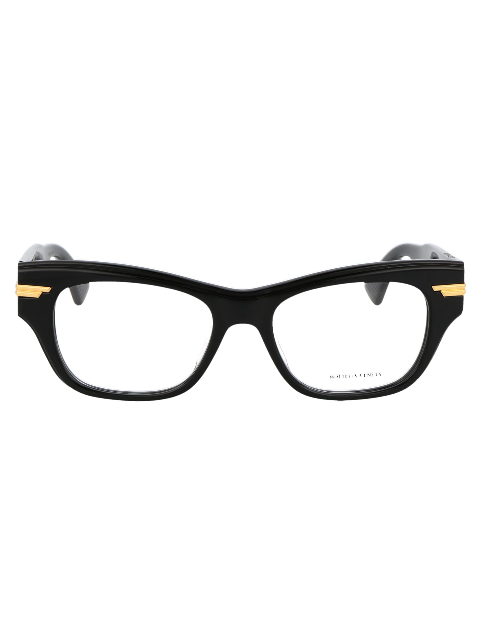 Shop Bottega Veneta Bv1152o Glasses In 001 Black Black Transparent