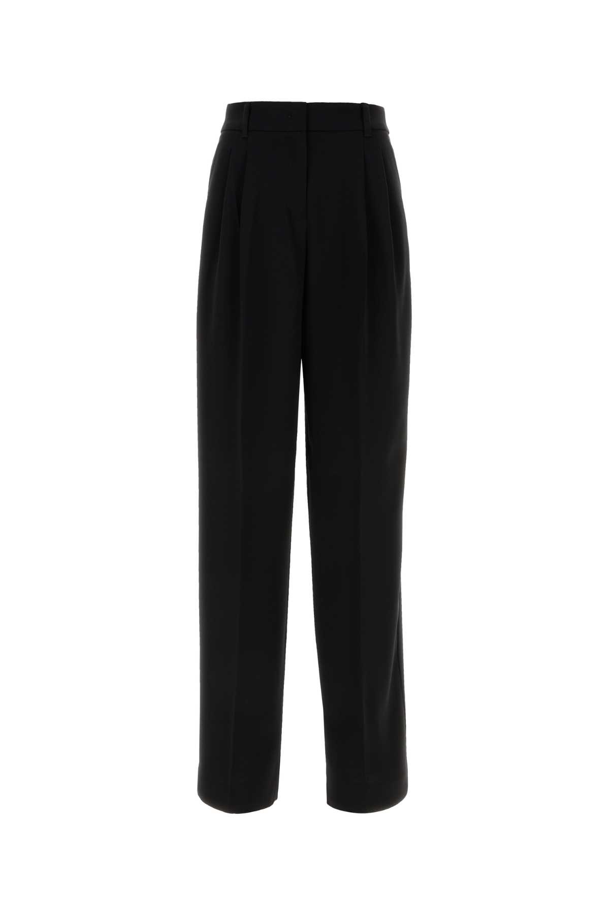 Shop Max Mara Black Cady Latina Wide-leg Pant In Nero