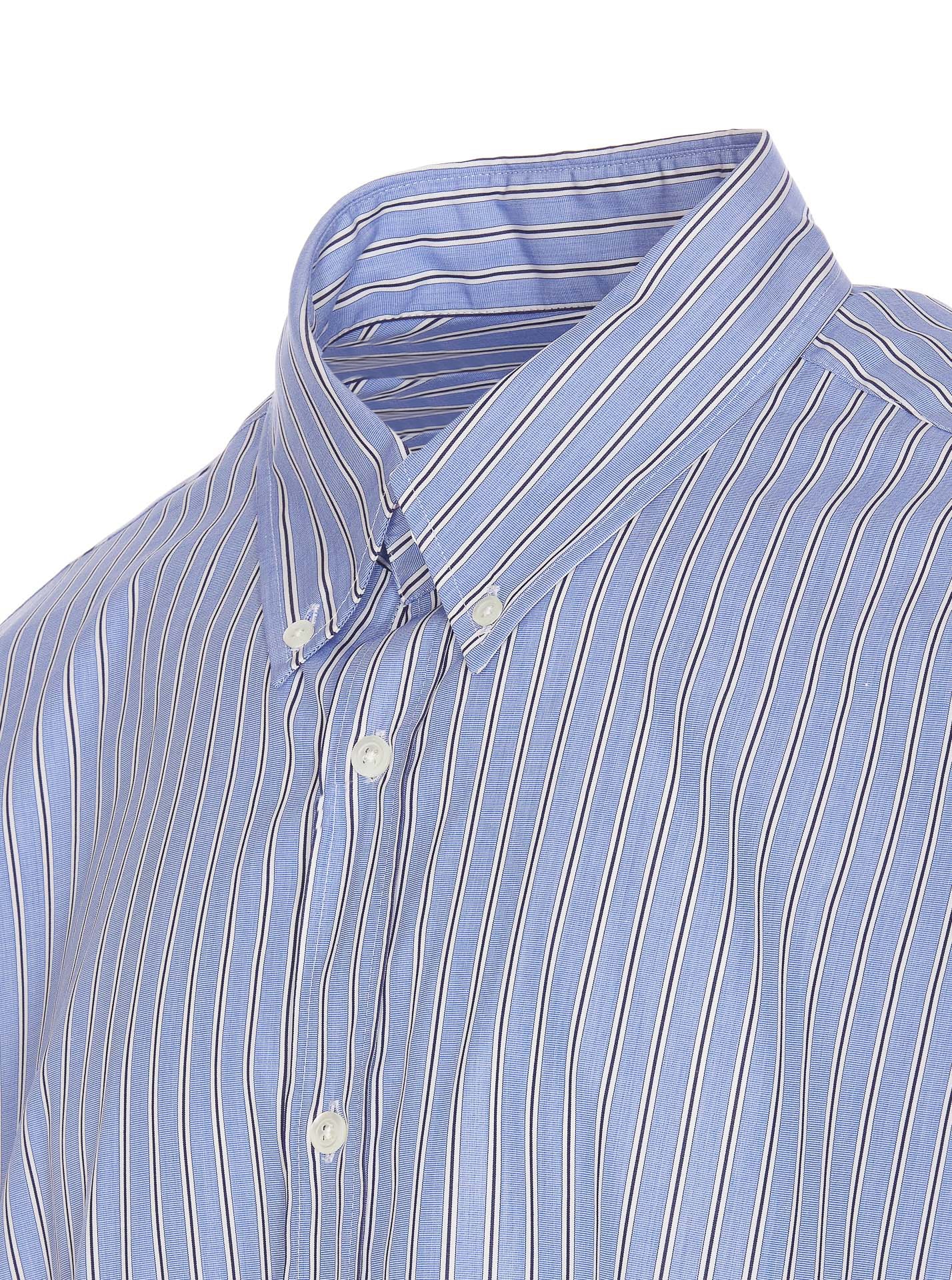 Shop Maison Margiela Striped Shirt In Blue