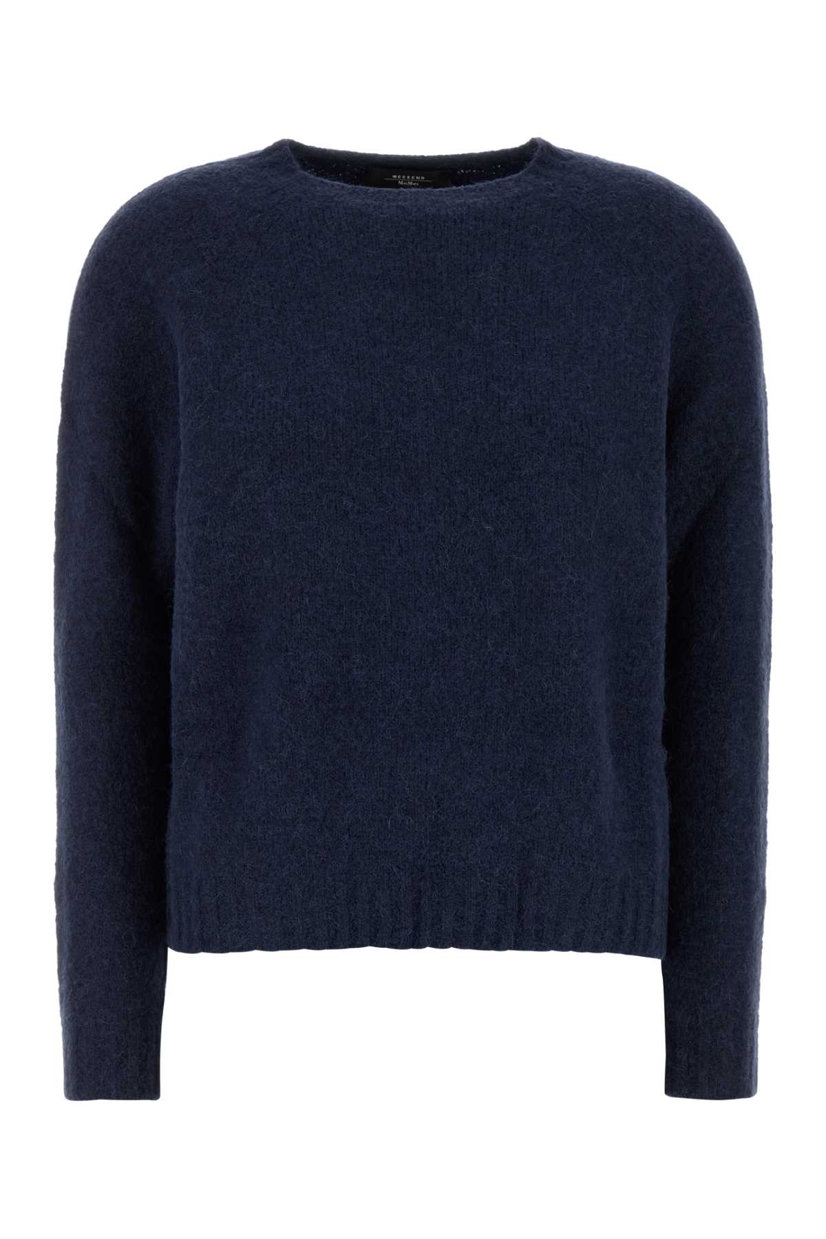 Weekend Max Mara Navy Blue Alpaca Blend Oversize Ghiacci Sweater