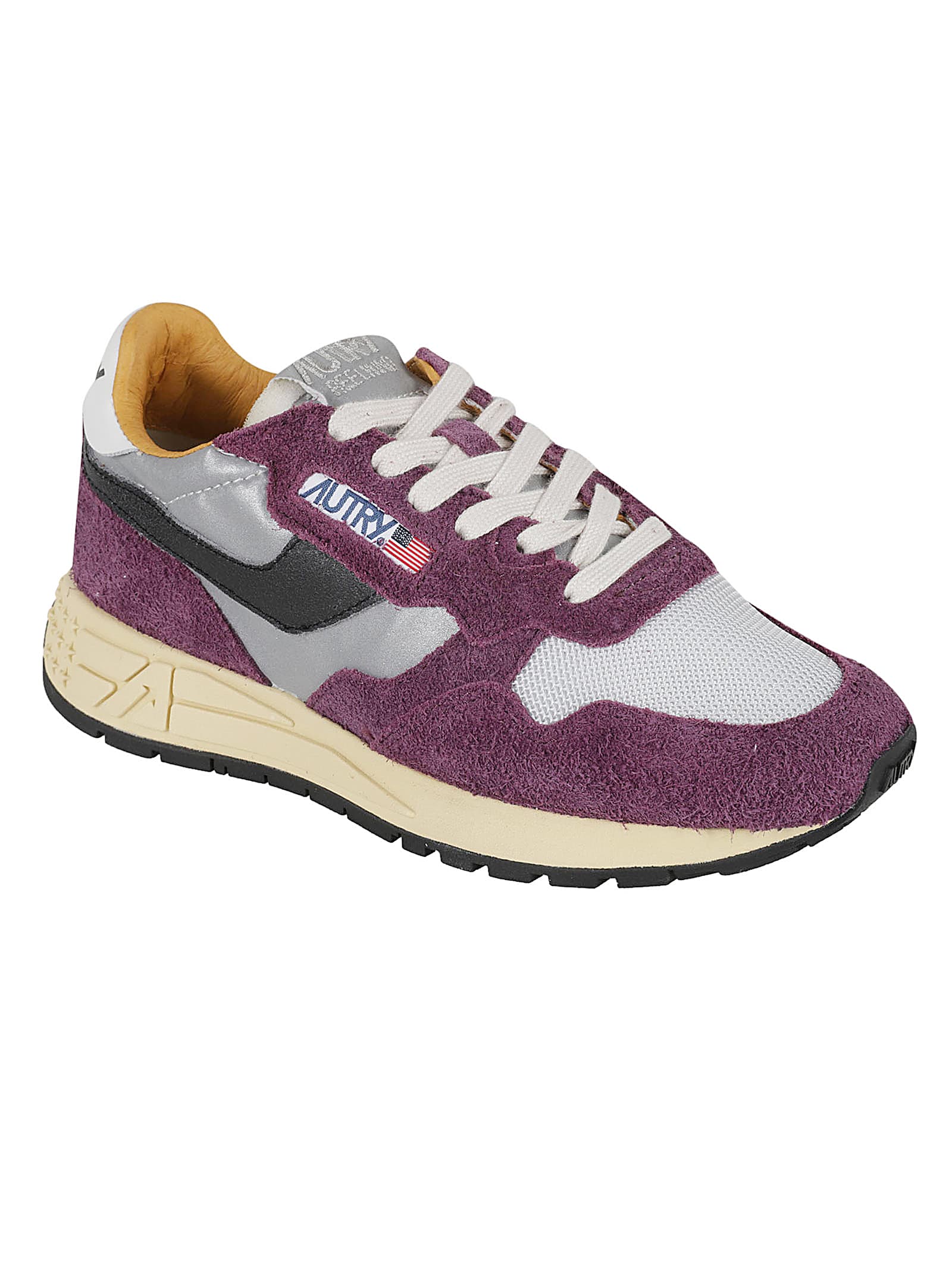 Shop Autry Reelwind Low Sneakers In Barolo/silver