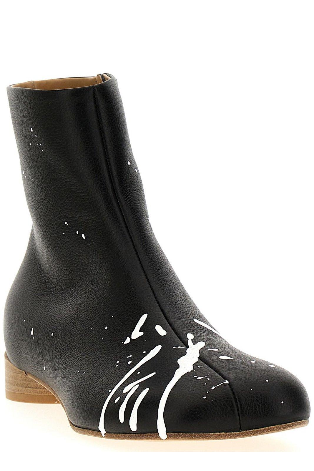 Shop Mm6 Maison Margiela Anatomic Paint Splatter Printed Ankle Boots