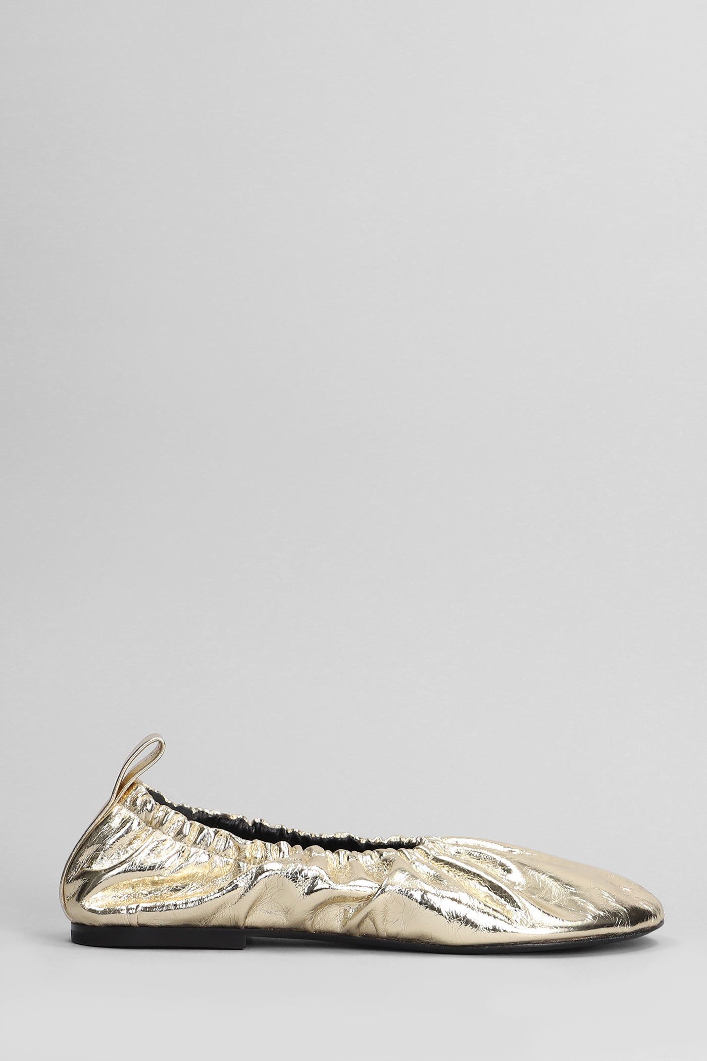 Gold Leather Ballerinas