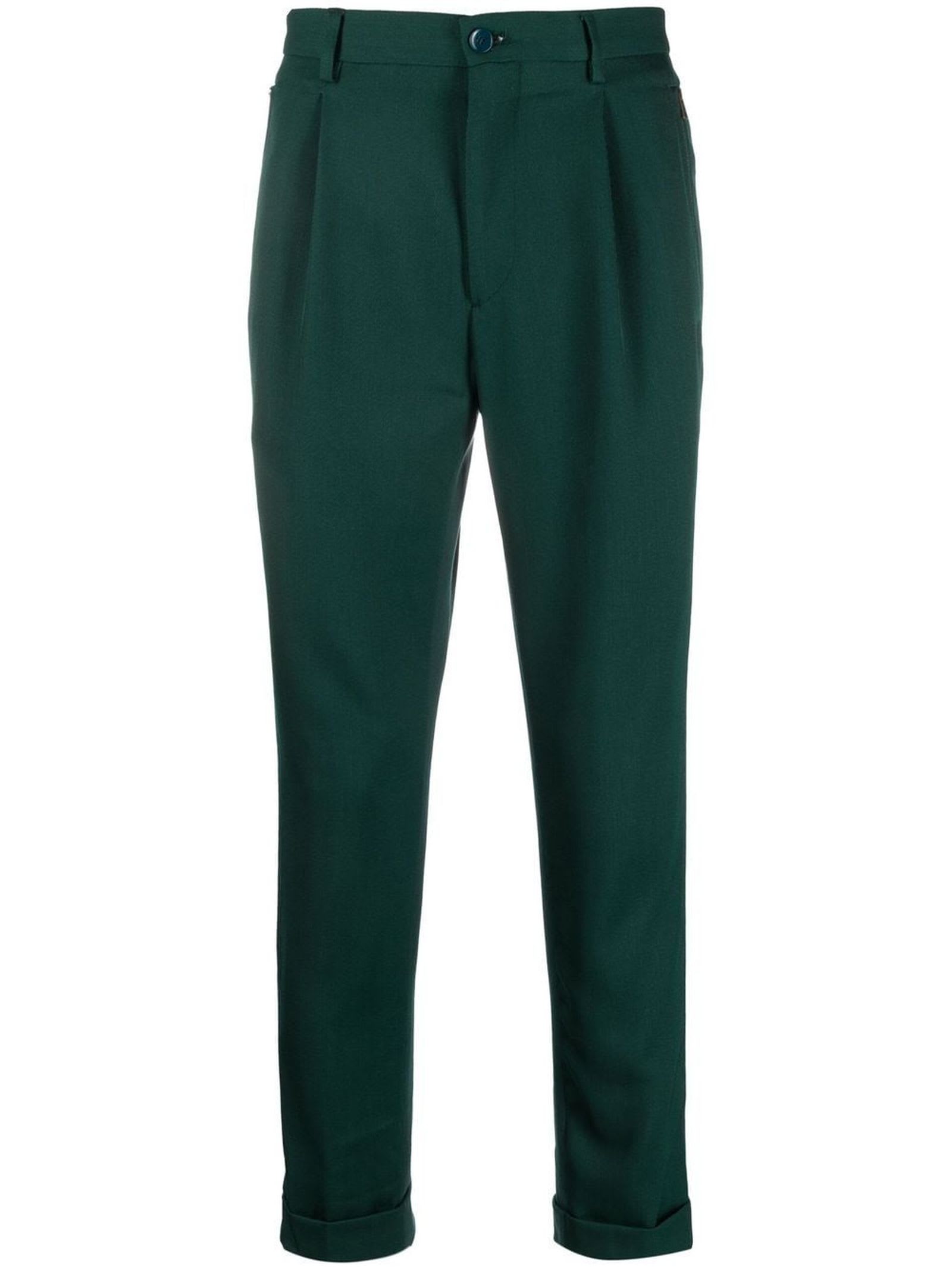 Etro Emerald Green Wool Trousers