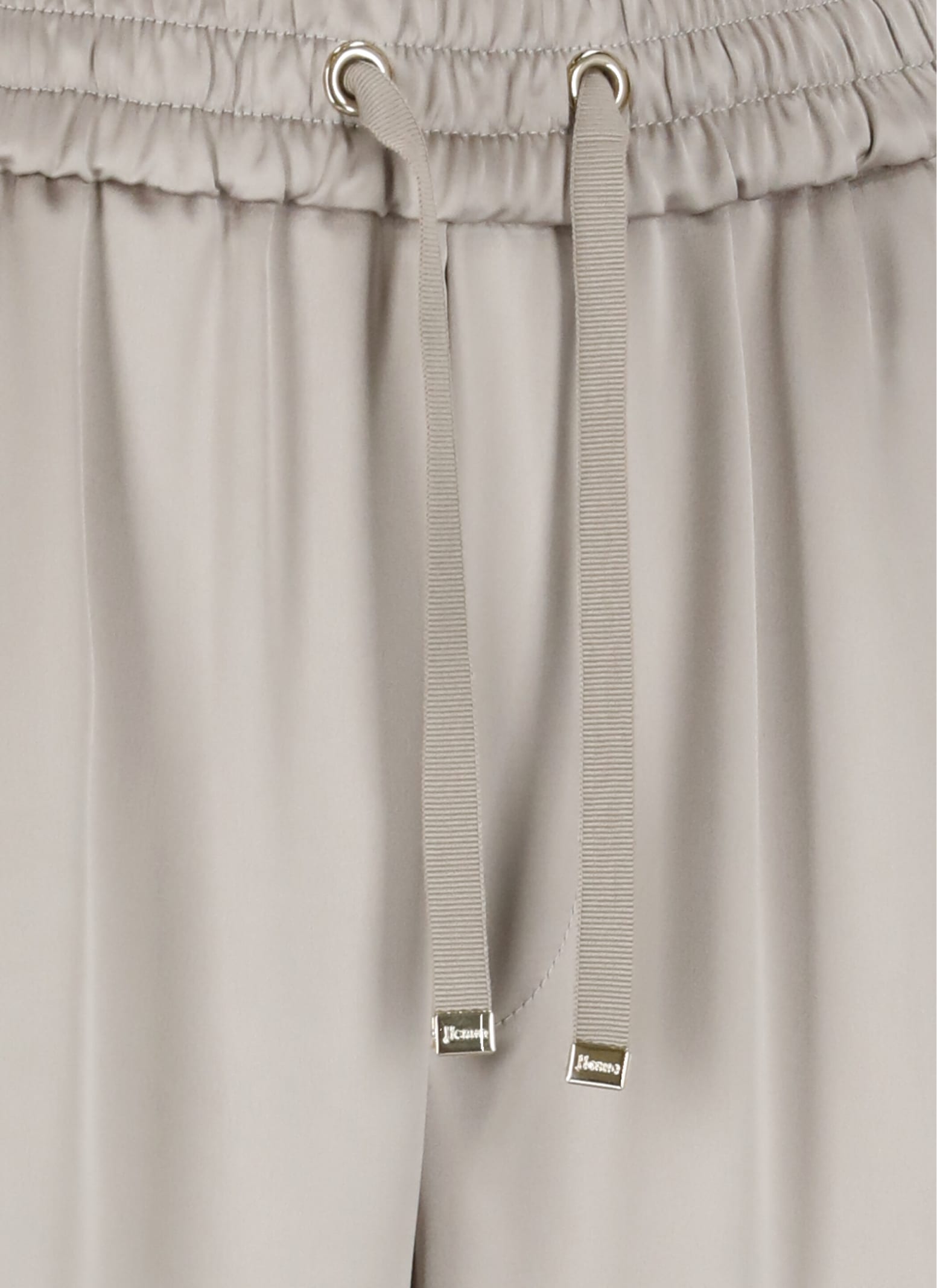Herno Trousers Made Of Satin In Cream