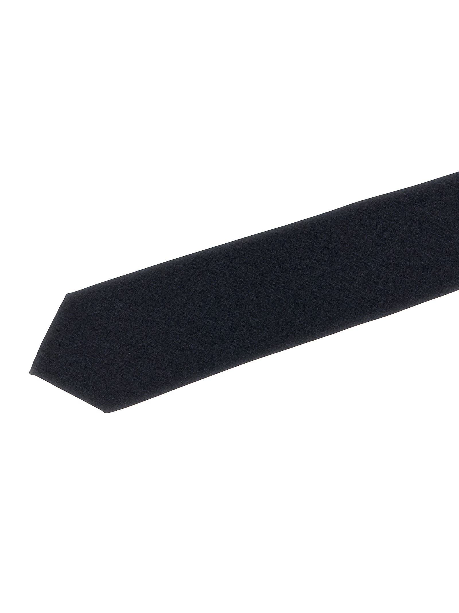 Brioni Slim Textured Wool Tie With Pointed Tip In Blue