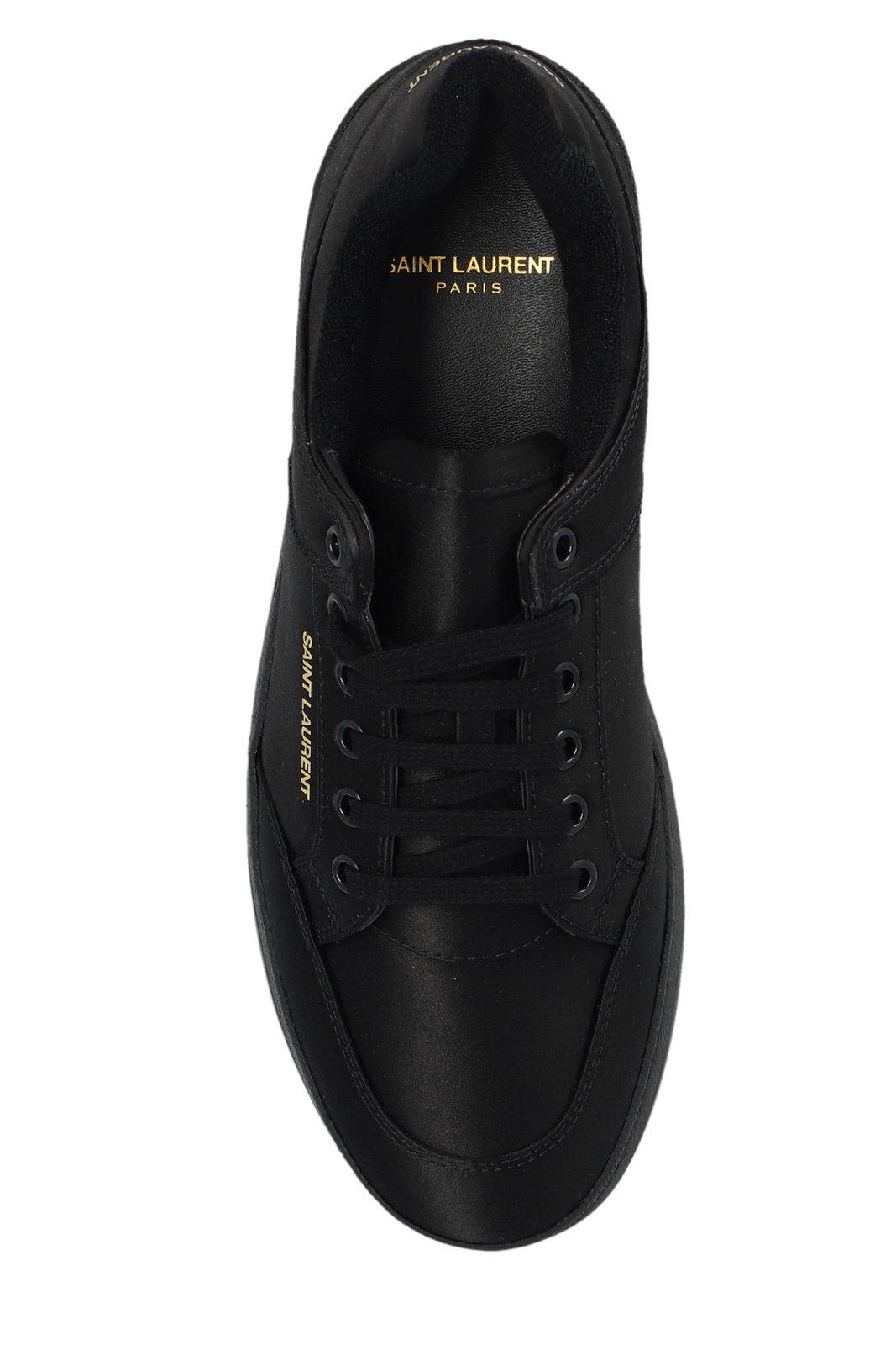 Shop Saint Laurent Sl/61 Lace-up Sneakers In Black