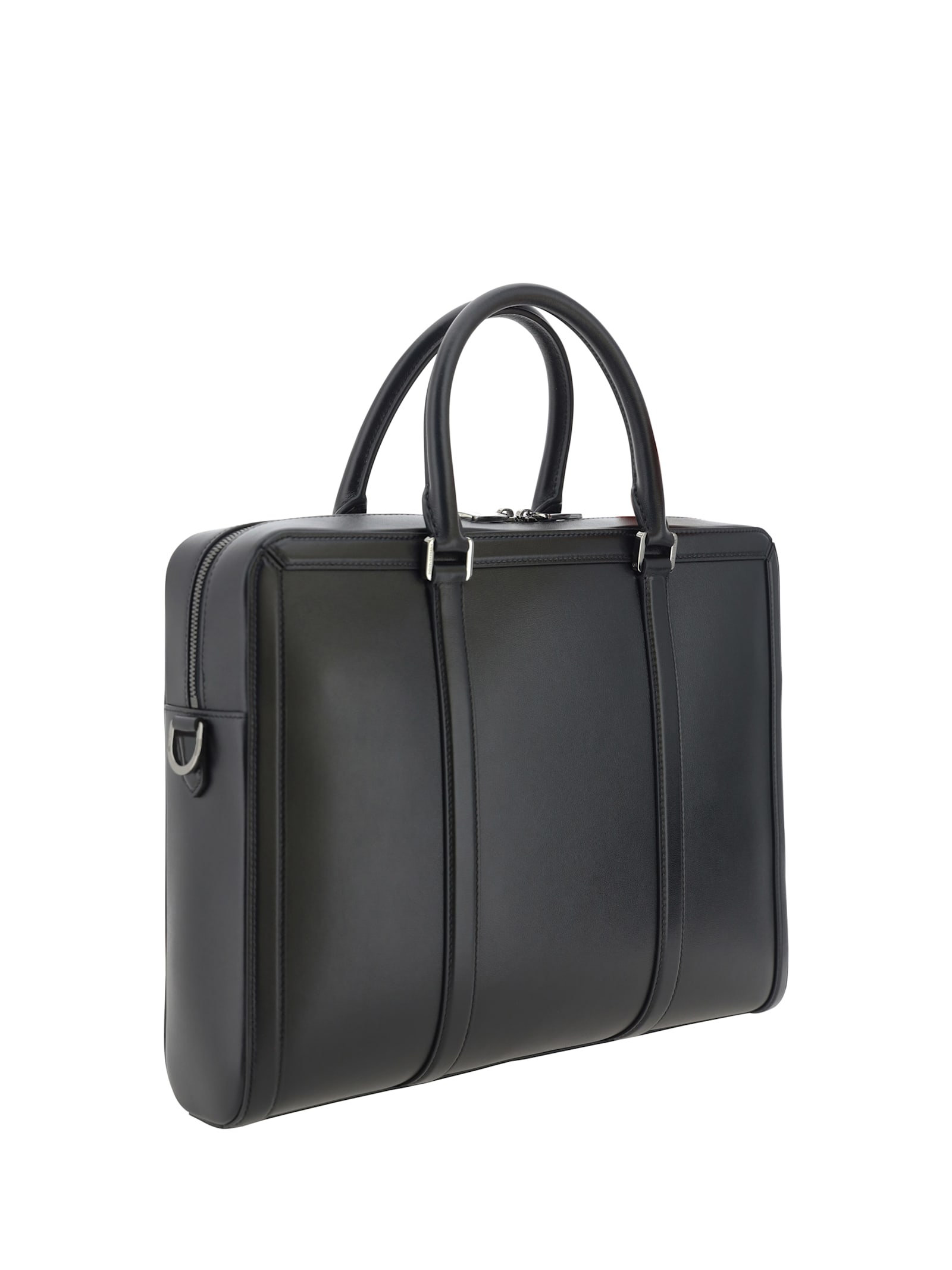 Shop Dolce & Gabbana Logo Plaque Zipped Briefcase In Nero