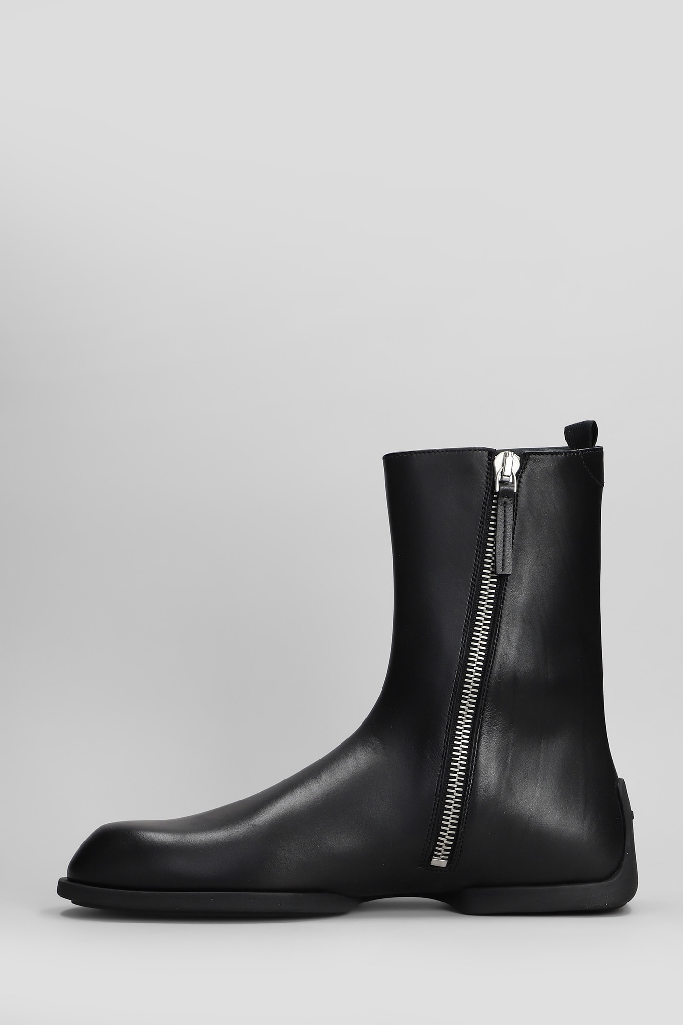 Jil Sander Ankle Boots In Black Leather