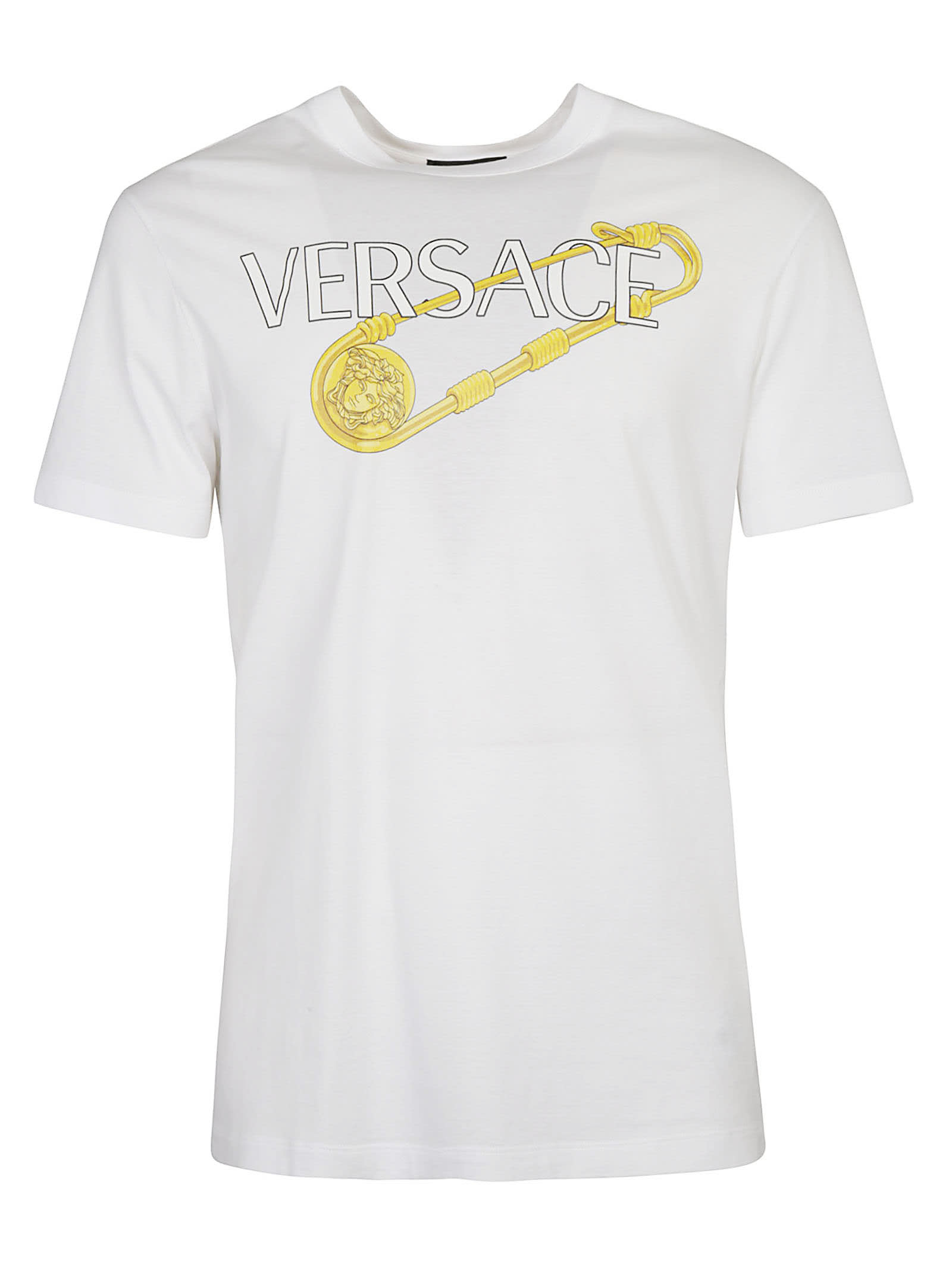 Versace Safety Pin Logo Print T-shirt