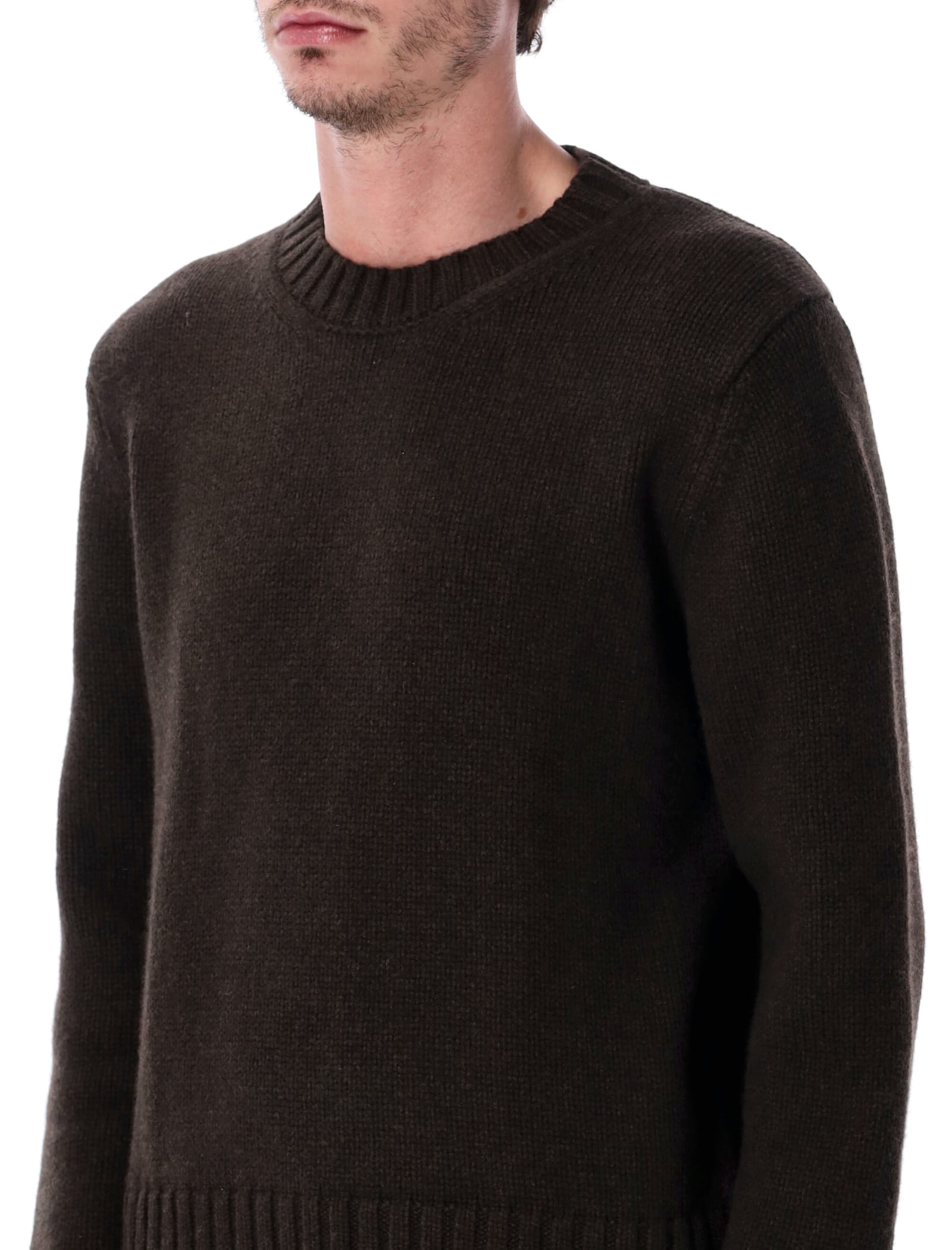 Studio Nicholson Cree Yak And Merino Wool Knit Sweater In Brown