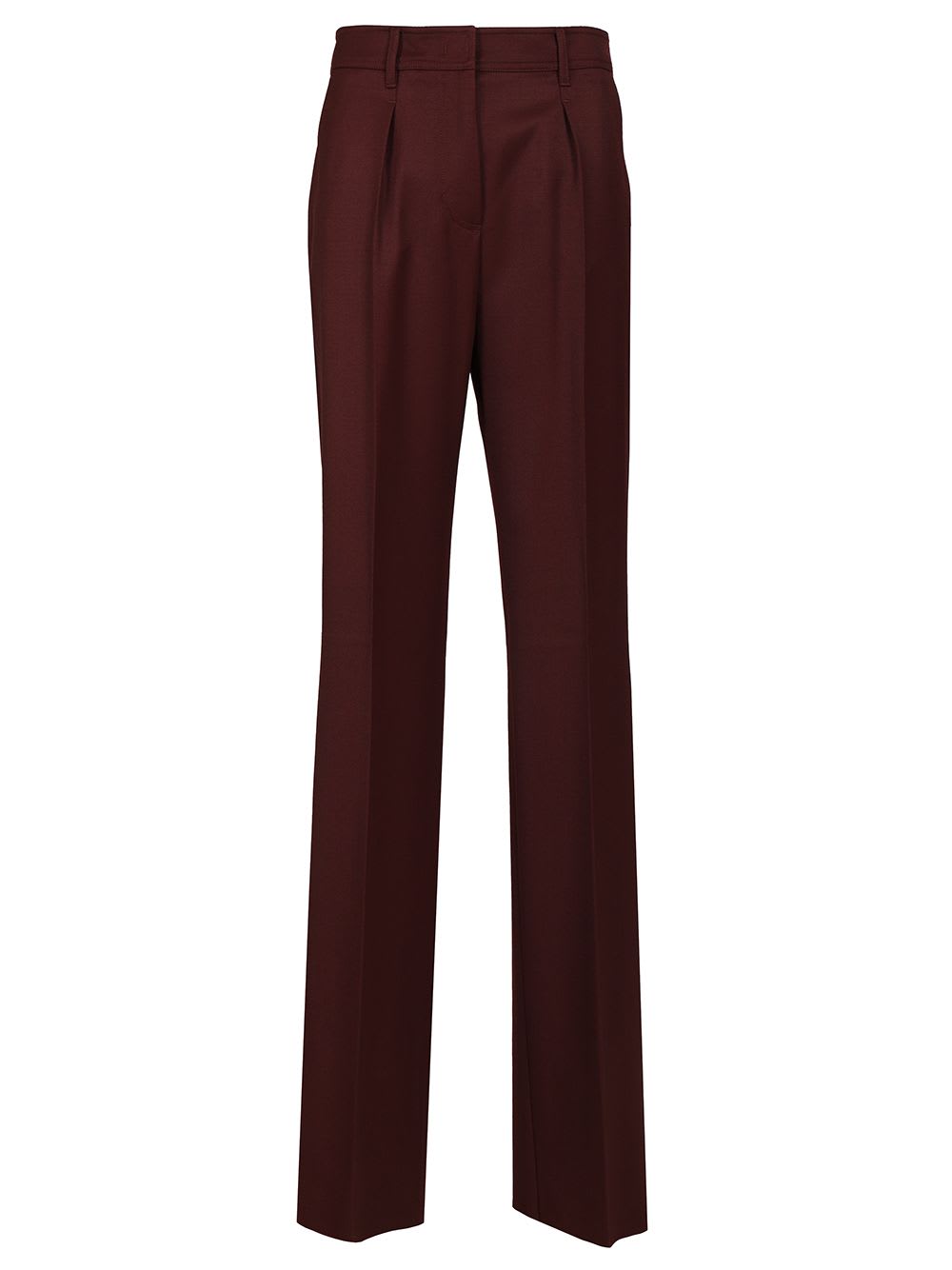 Max Mara Cannes Wide Leg Wool Gabardine Trousers In Red