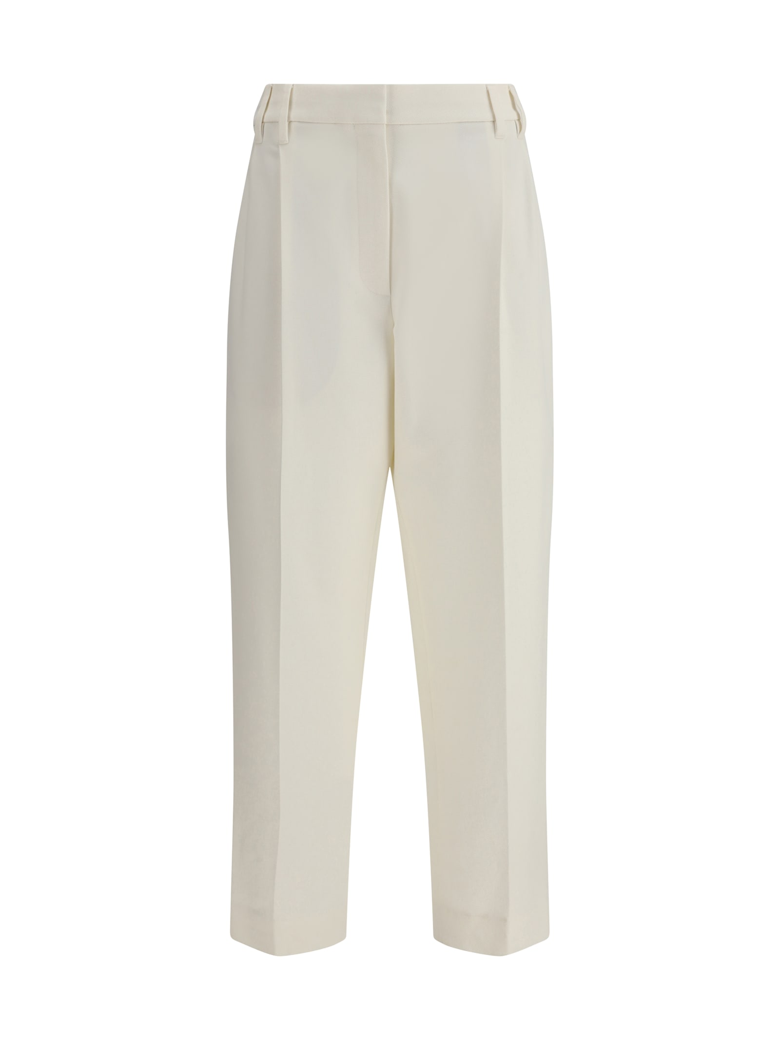 Brunello Cucinelli Cotton Chino Pants In White