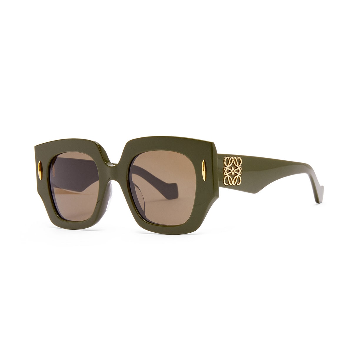 Shop Loewe Lw40129u Chunky Anagram 96e Sunglasses In Verde