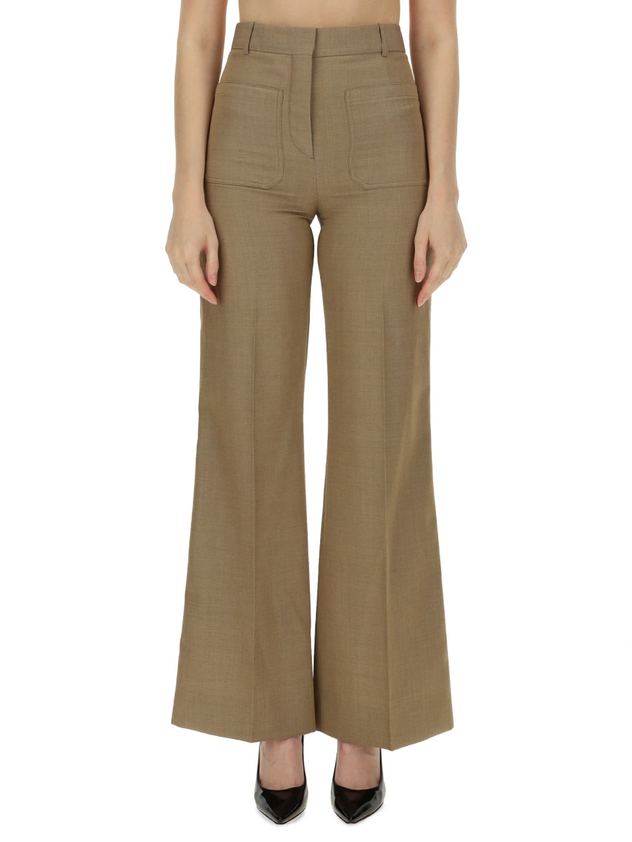 Shop Victoria Beckham Pants Alina In Beige