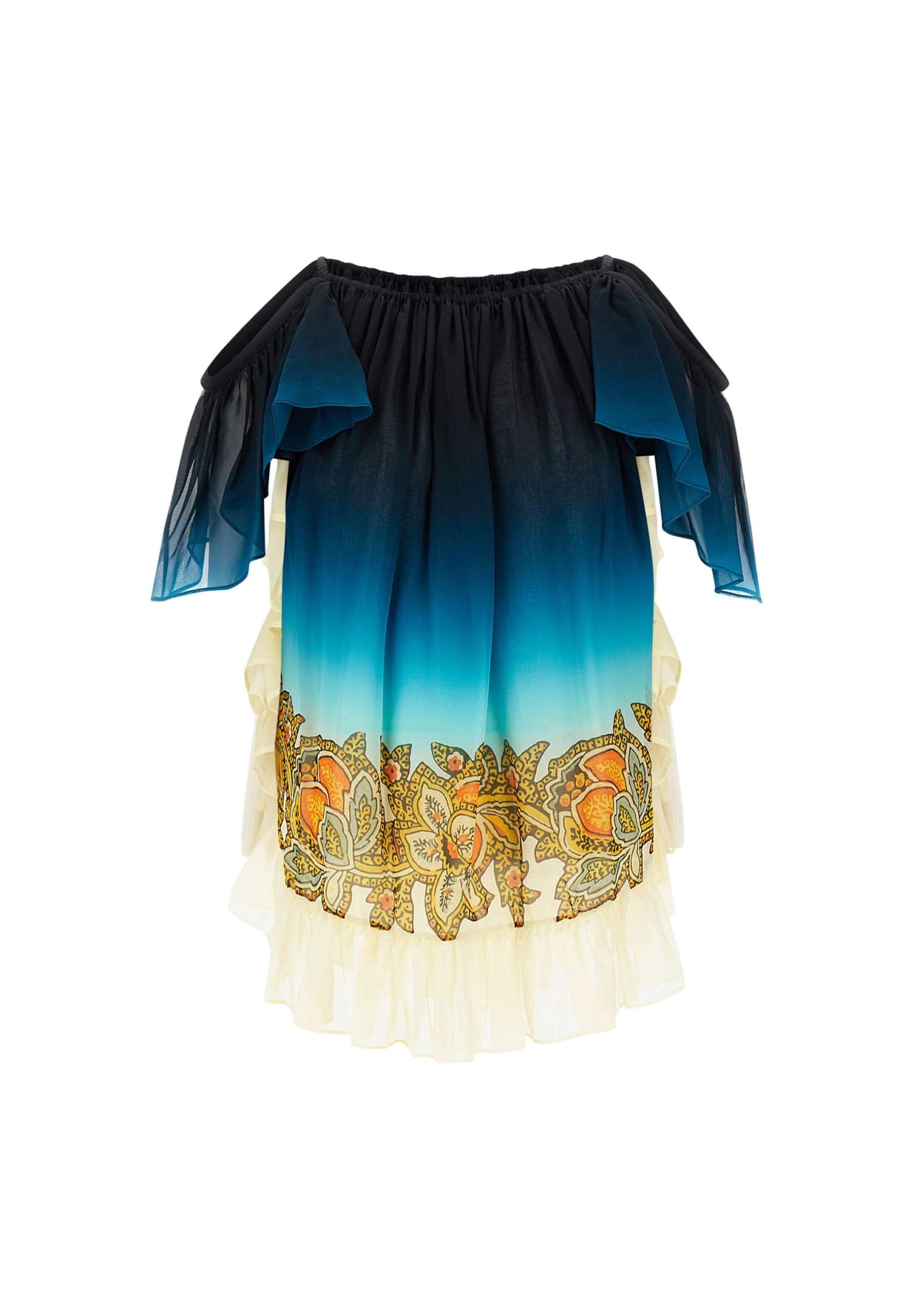 Etro Silk Dress In Blue