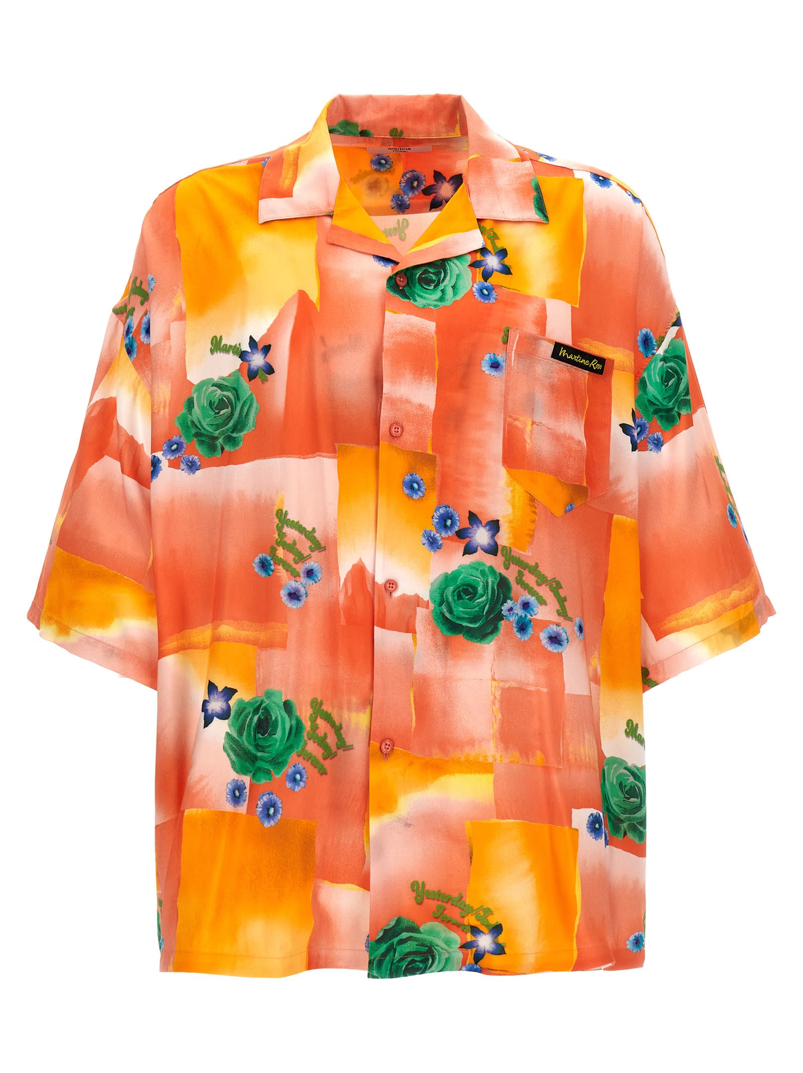 Shop Martine Rose Today Floral Coral Shirt In Multicolor