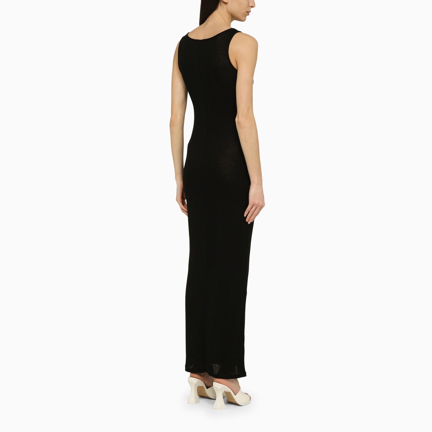 Shop Ami Alexandre Mattiussi Black Cotton Long Dress With Buttons