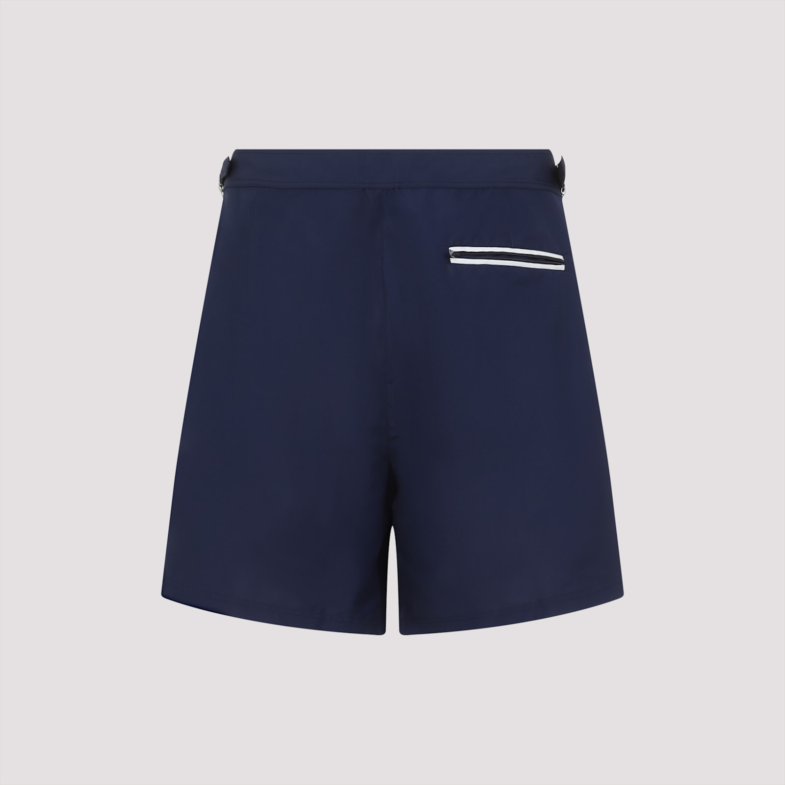 Brunello Cucinelli Classic Blue Swim Shorts With Subtle Logo Detail In Navy