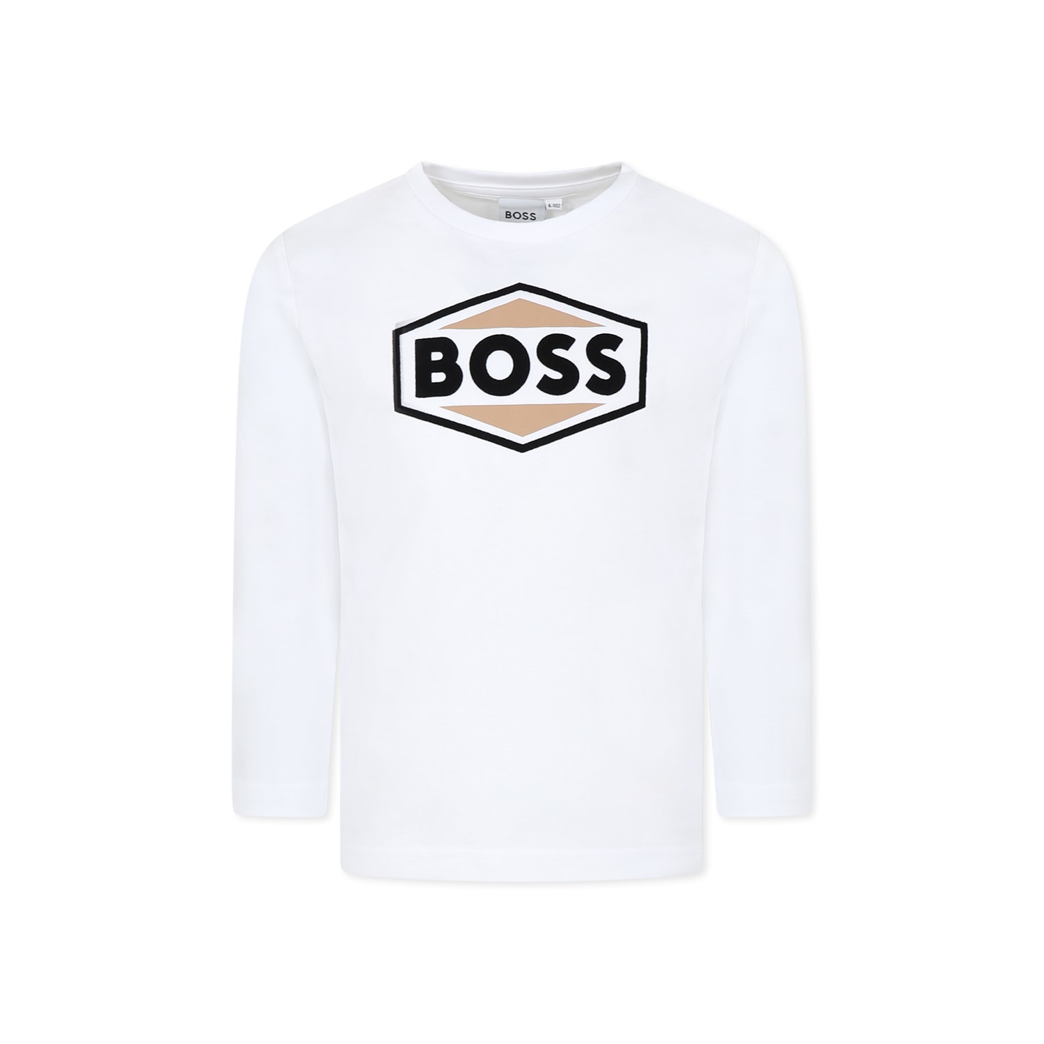 Hugo Boss White T-shirt For Boy With Logo In White