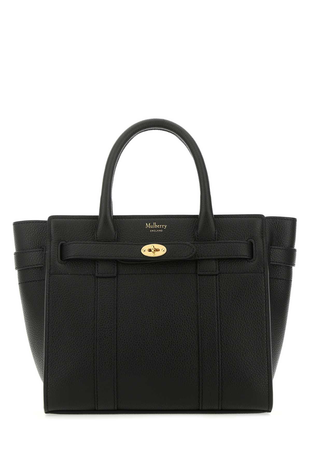 Mulberry Black Leather Mini Bayswater Handbag In A100