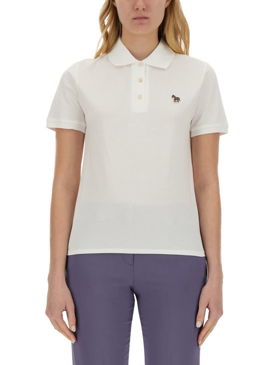 Shop Ps By Paul Smith Zebra Polo. In White