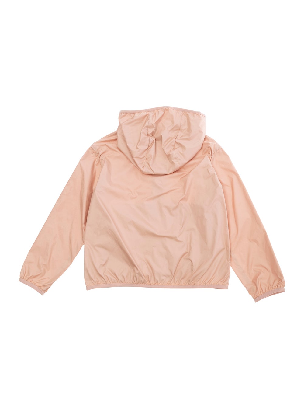 Moncler Fegeo Pink Jacket With Fixed Hood And Logo Patch On The Sleeve In Tech Fabric Girl In Gold