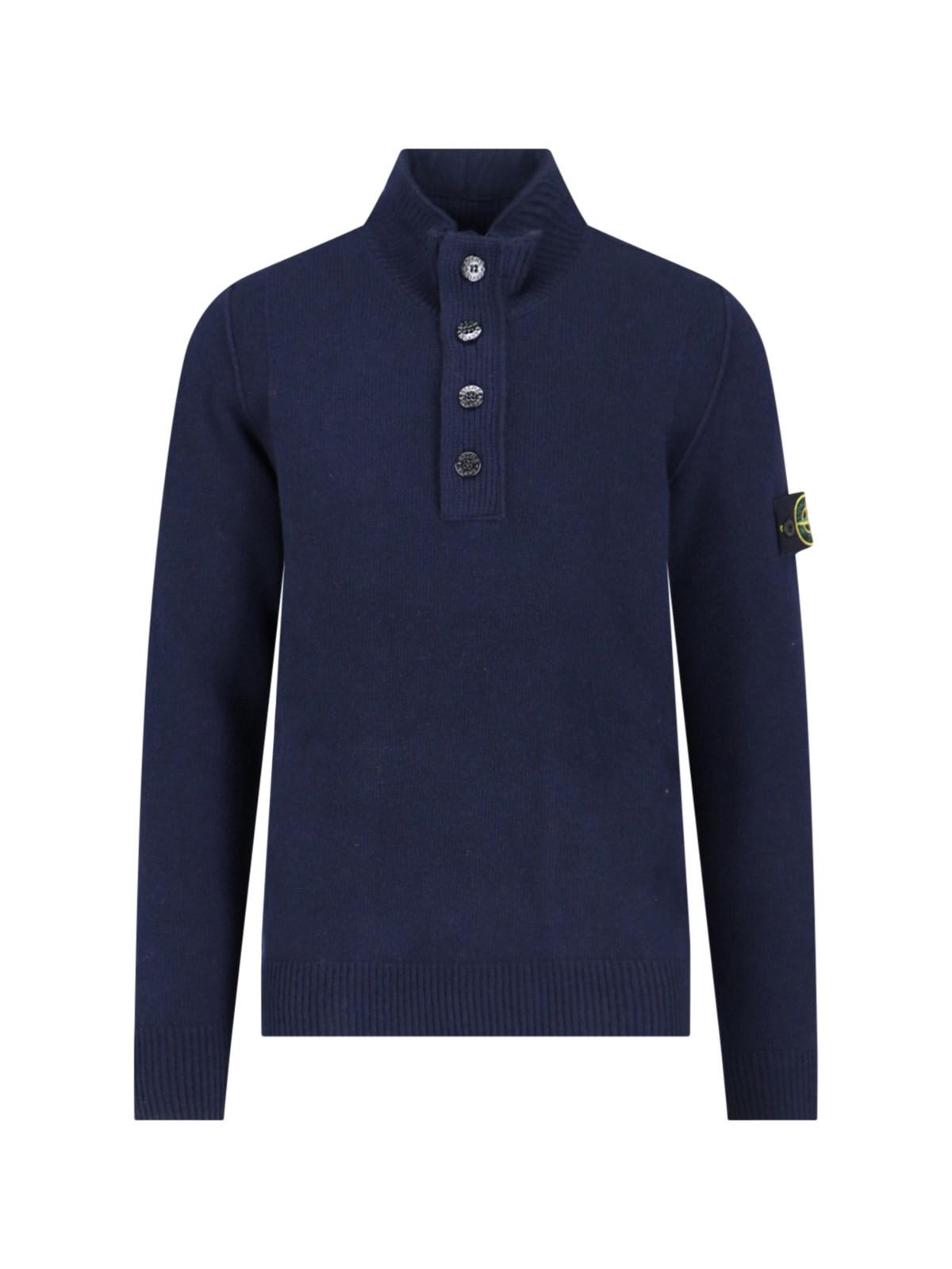 Shop Stone Island Logo Turtleneck Cardigan