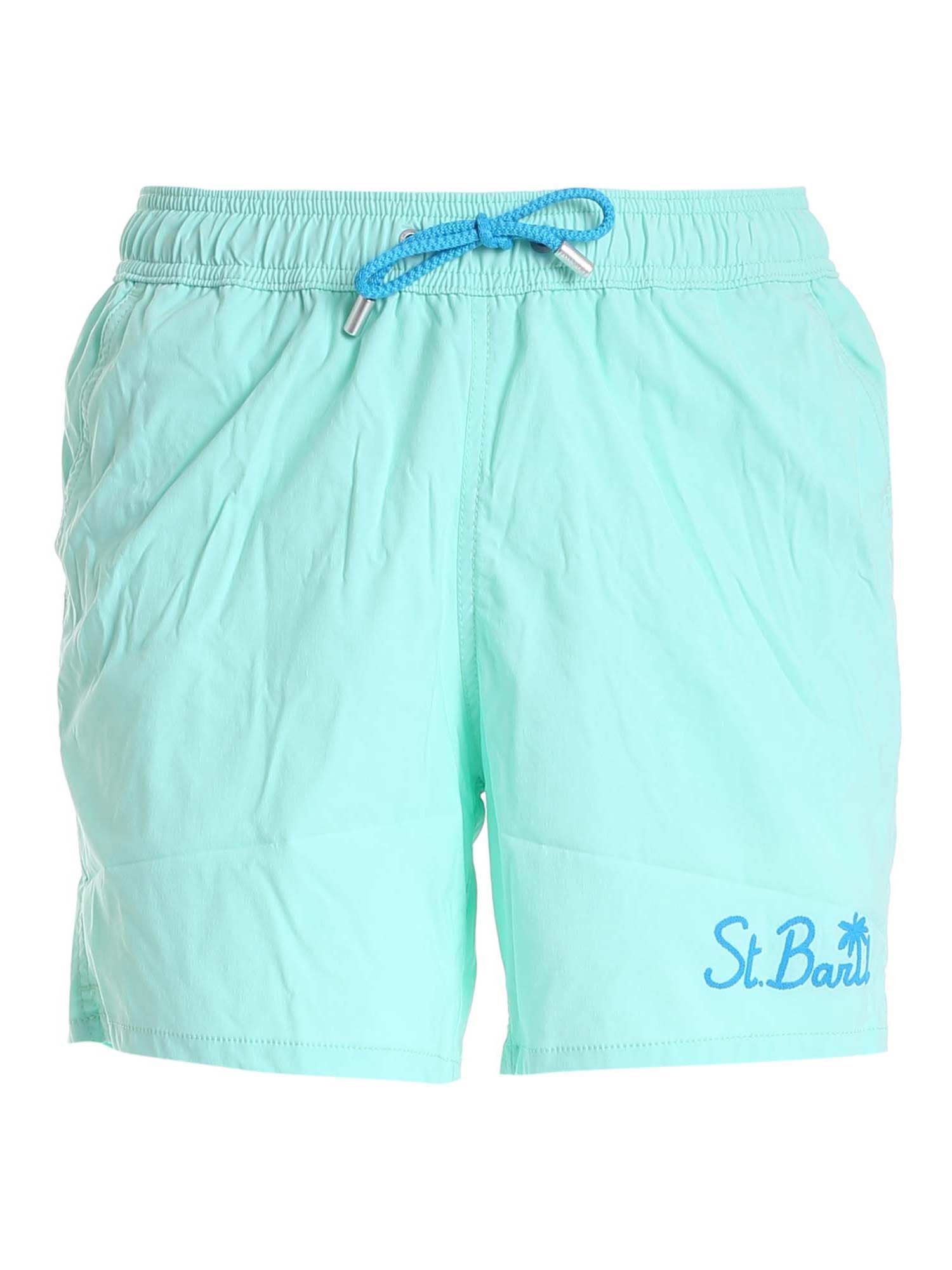 MC2 Saint Barth Gustavia Pocket Swim Shorts In Water Green