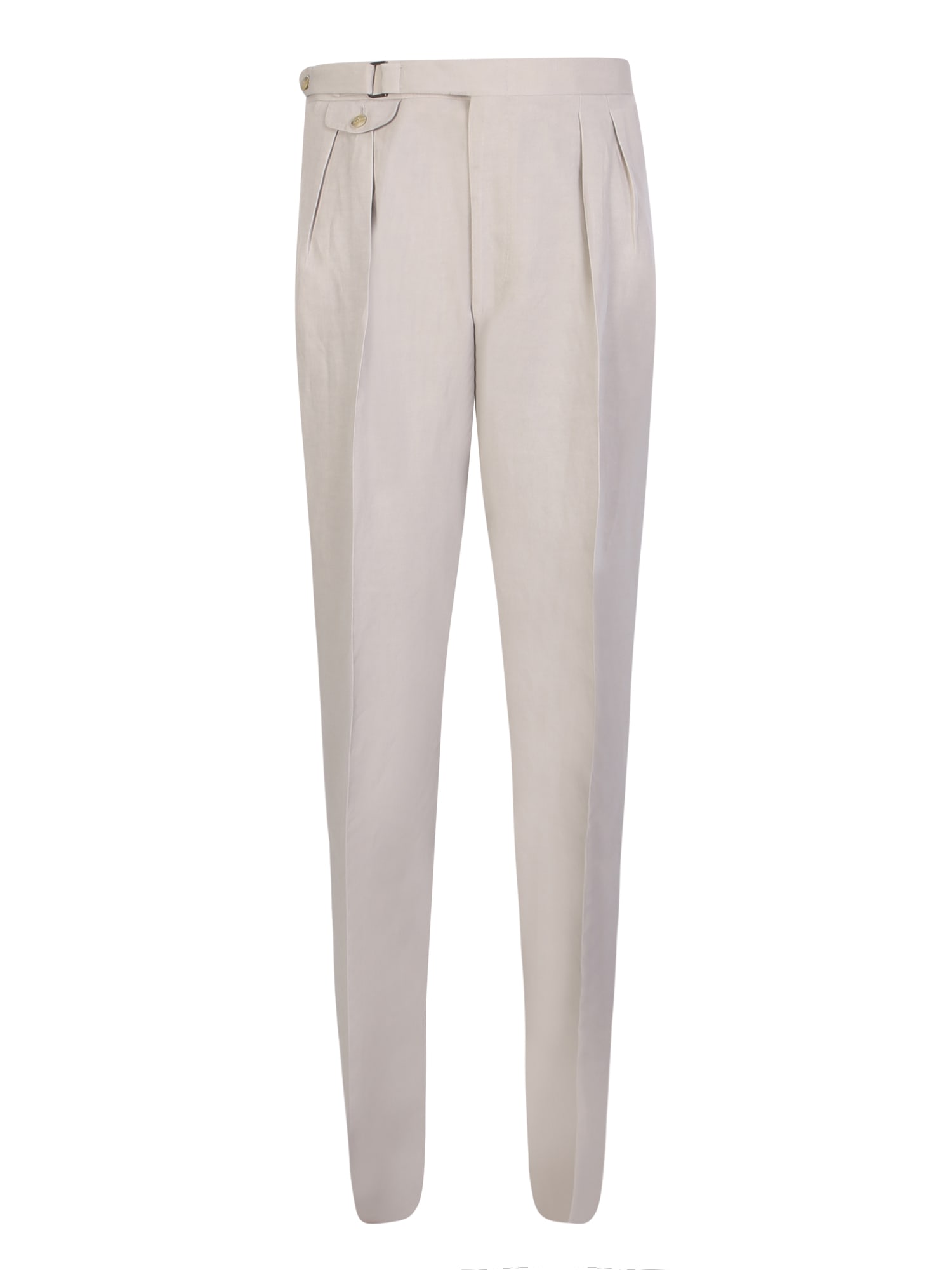 CANALI BEIGE LINEN AND SILK PANT