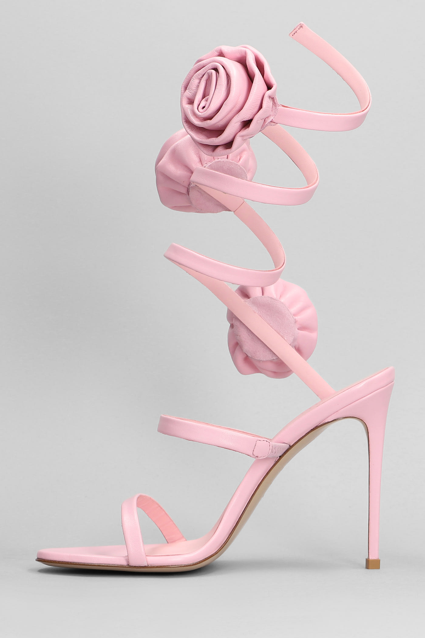 Shop Le Silla Rose Sandals In Rose-pink Leather