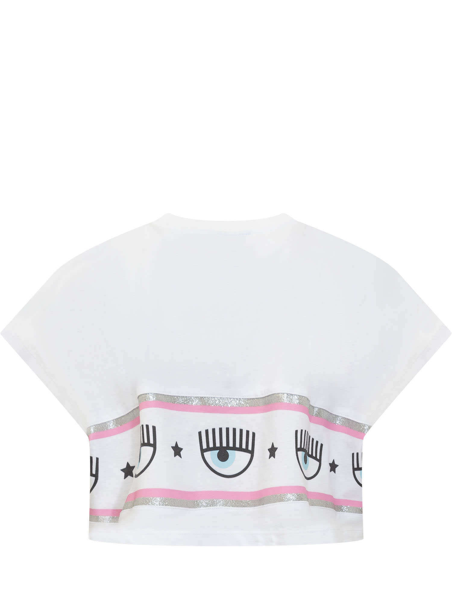 Shop Chiara Ferragni T-shirt With Maxi Logo In White